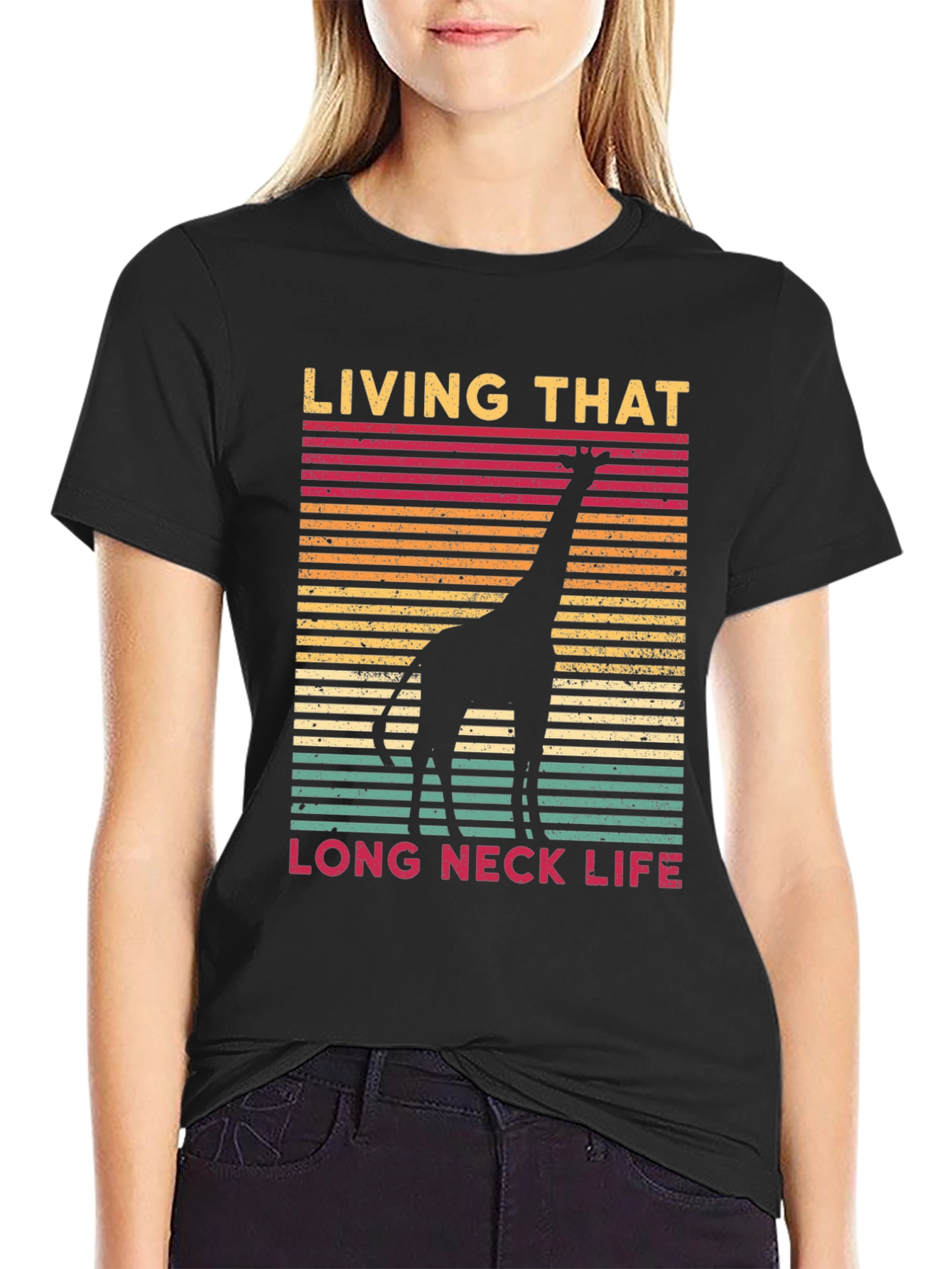 Living That Long Neck Life Giraffe Tee