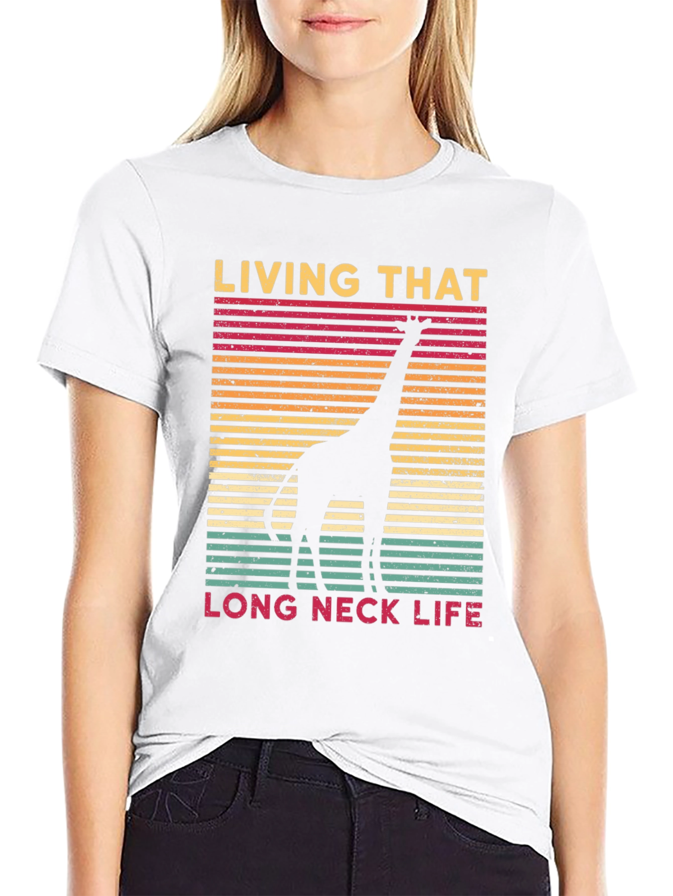 Living That Long Neck Life Giraffe Tee