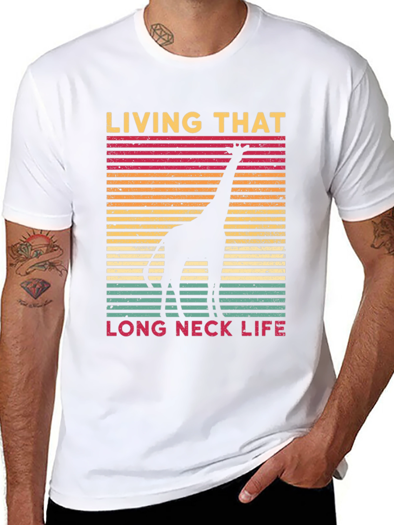 Living That Long Neck Life Giraffe Tee