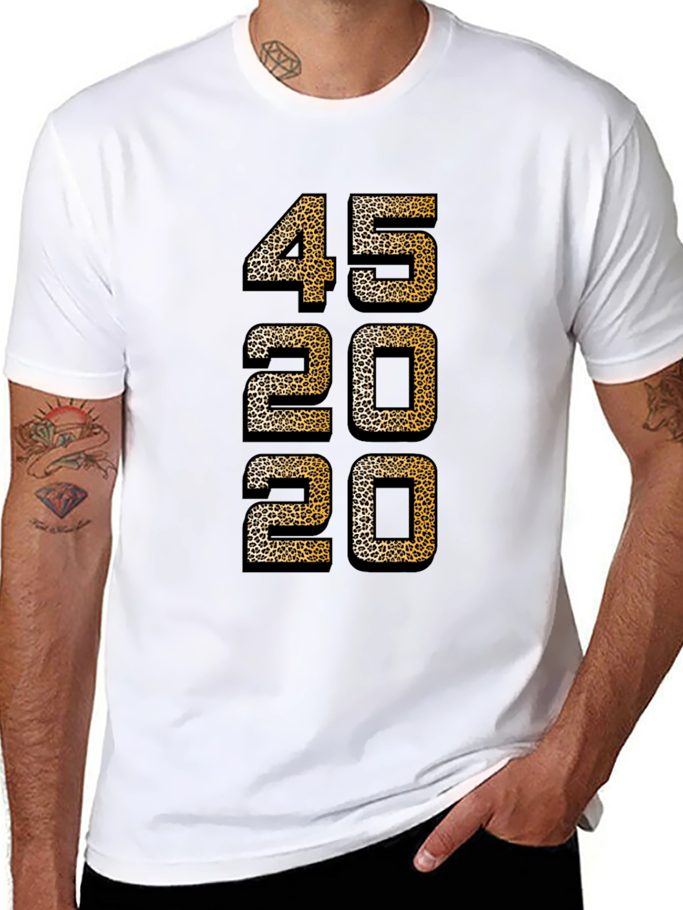 Leopard Print Number T-Shirt - 45 20 20 Design
