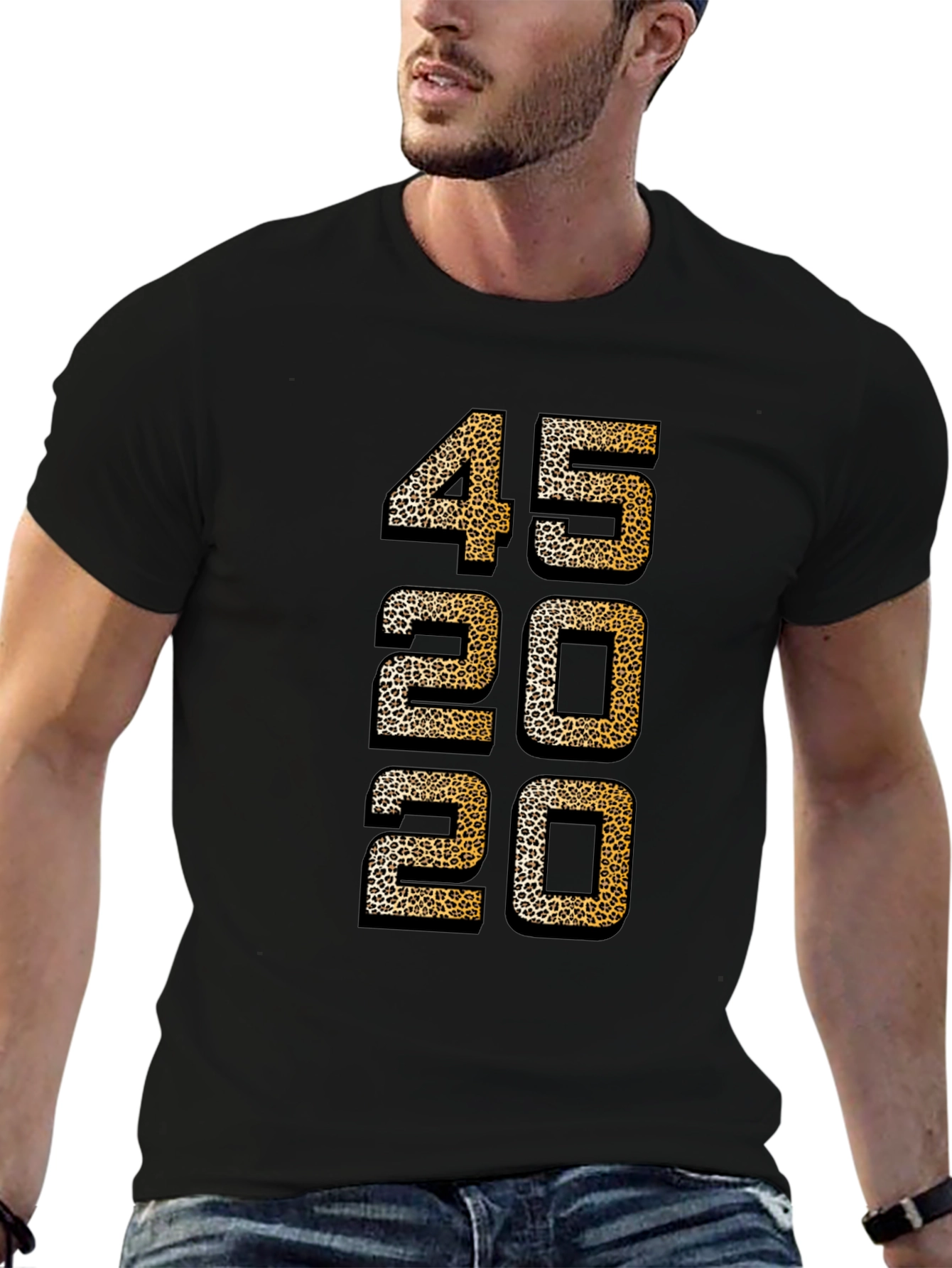 Leopard Print Number T-Shirt - 45 20 20 Design