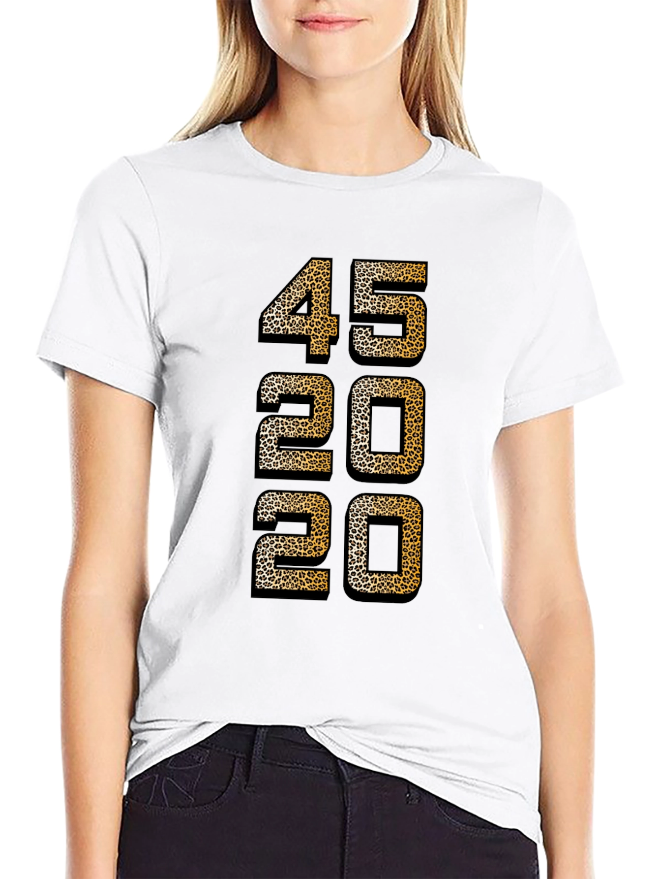 Leopard Print Number T-Shirt - 45 20 20 Design