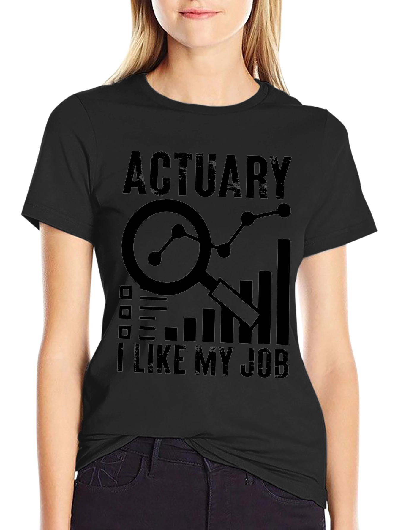 Actuary I Like My Job Black T-Shirt