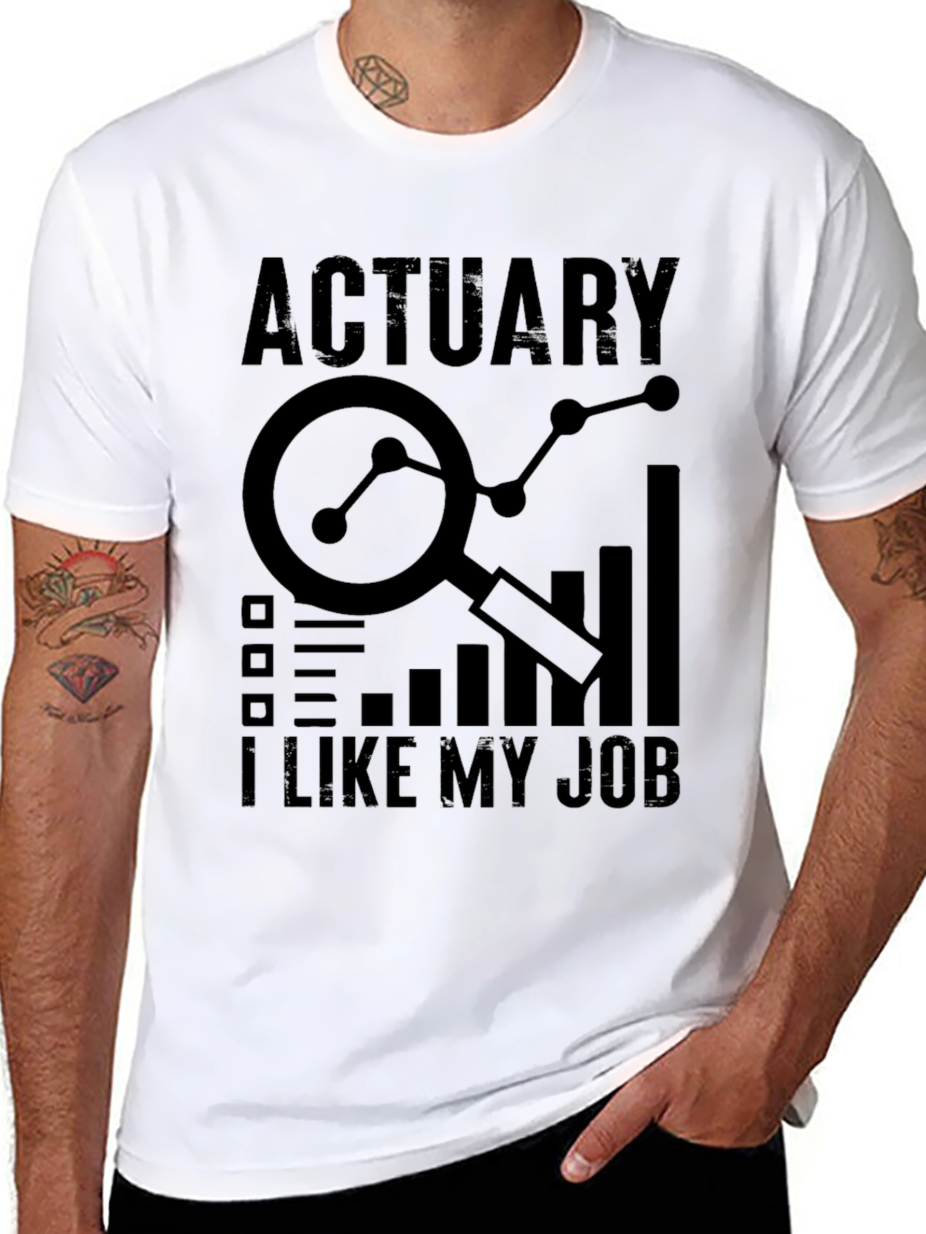 Actuary I Like My Job Black T-Shirt