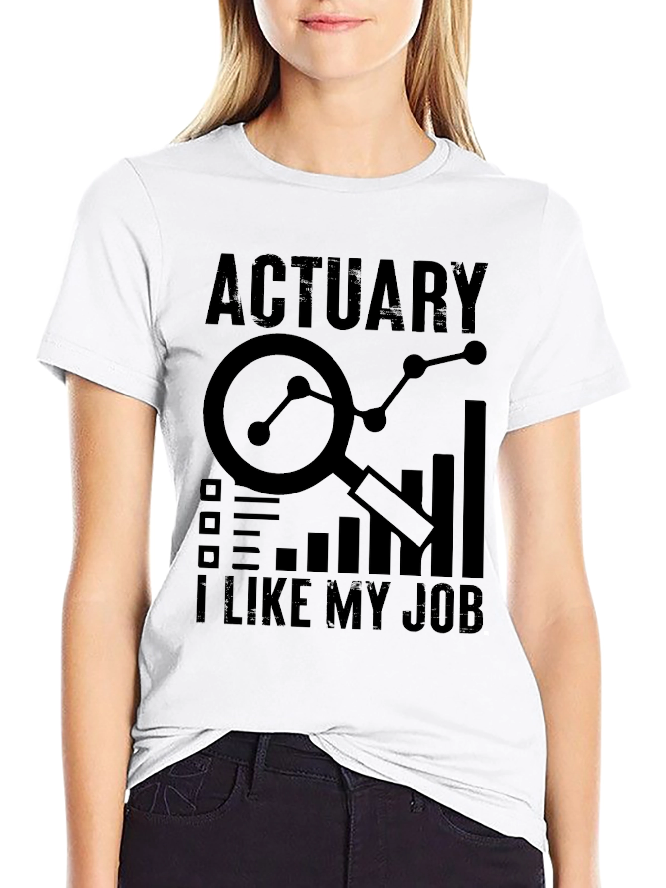 Actuary I Like My Job Black T-Shirt