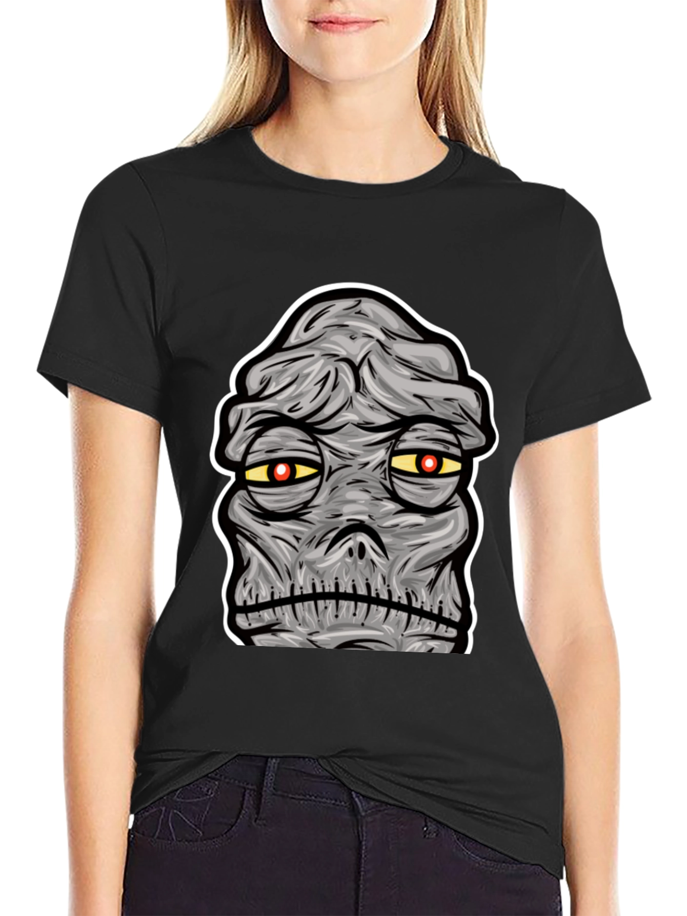 Mummy Graphic Print Black T-Shirt