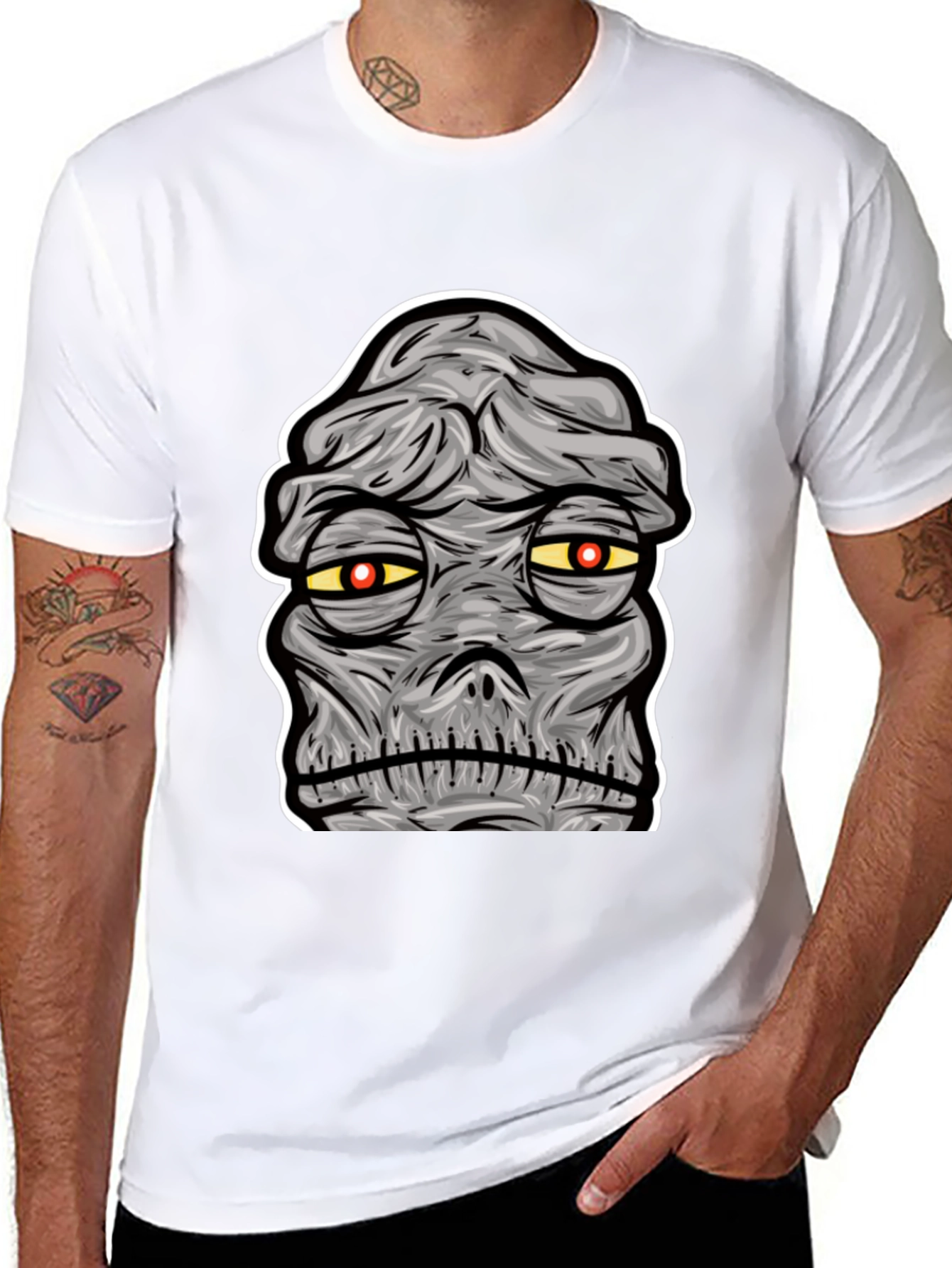 Mummy Graphic Print Black T-Shirt