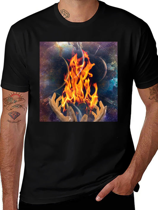 Cosmic Fire Black T-Shirt