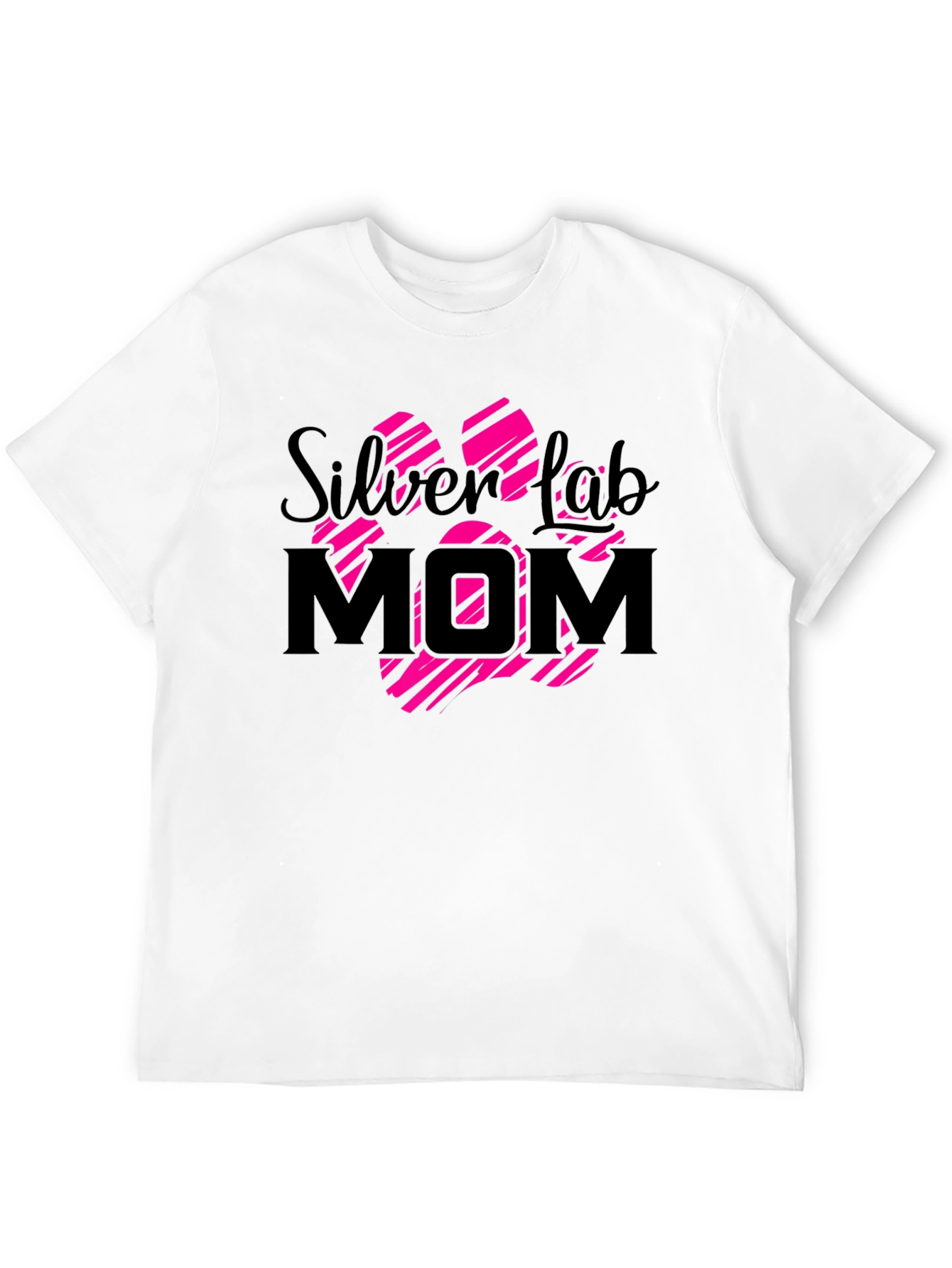 Silver Lab Mom Paw Print T-Shirt