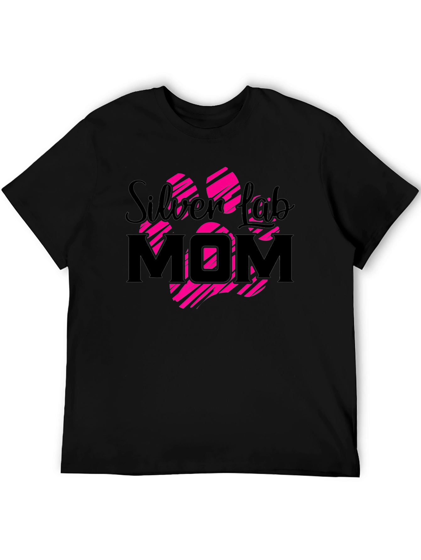 Silver Lab Mom Paw Print T-Shirt