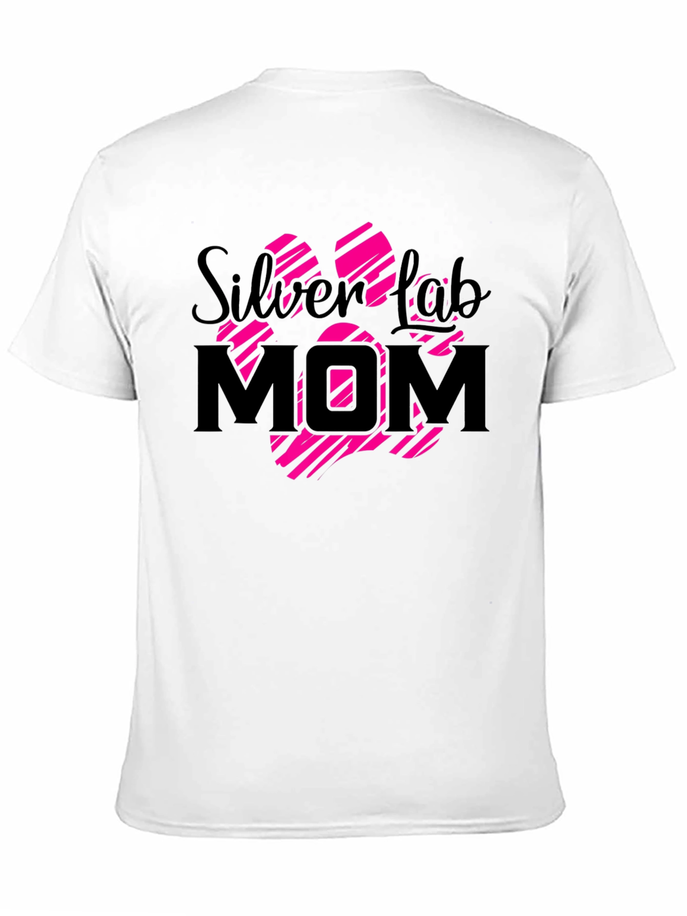 Silver Lab Mom Paw Print T-Shirt