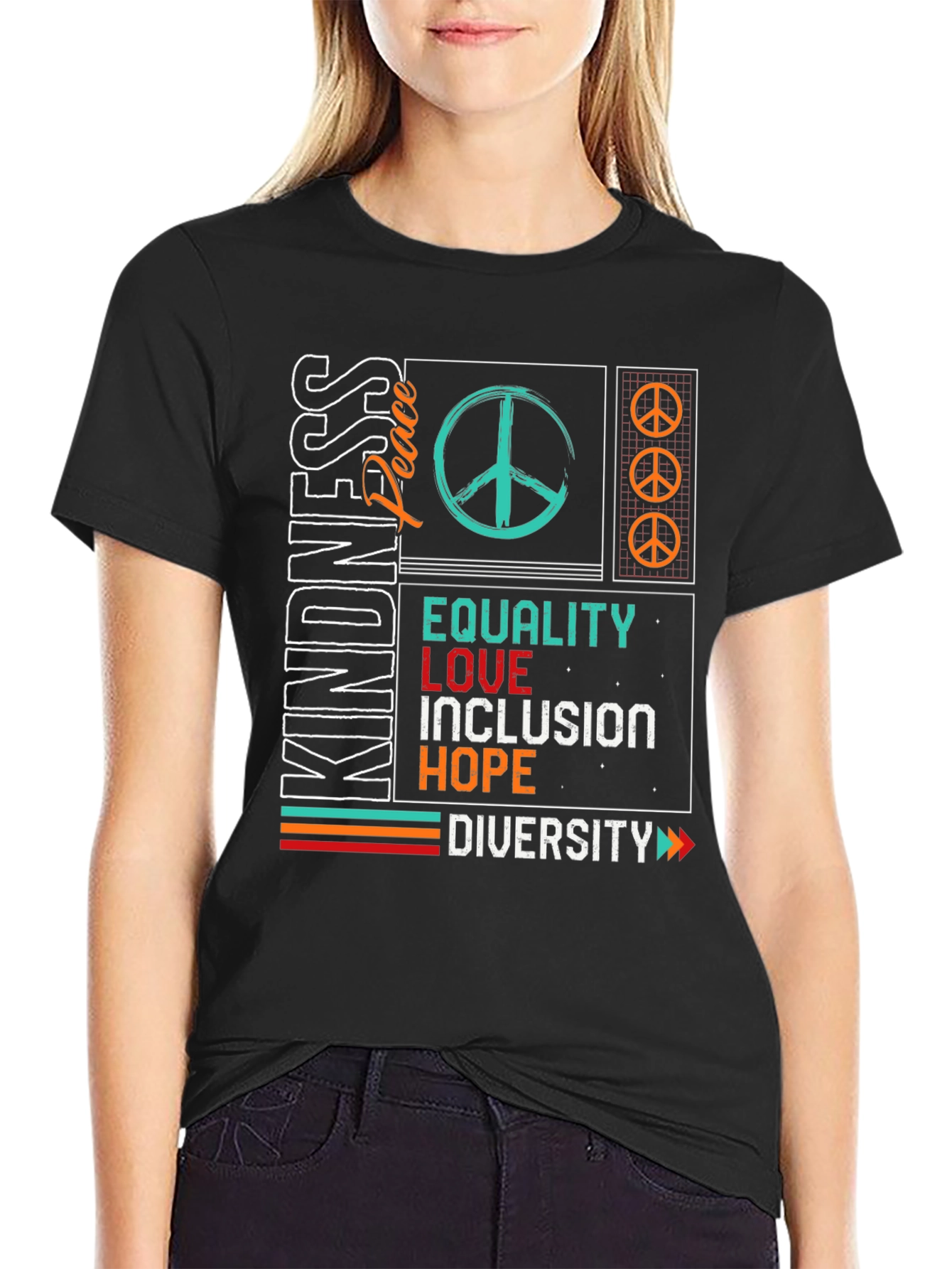 Kindness Peace Equality Graphic T-Shirt