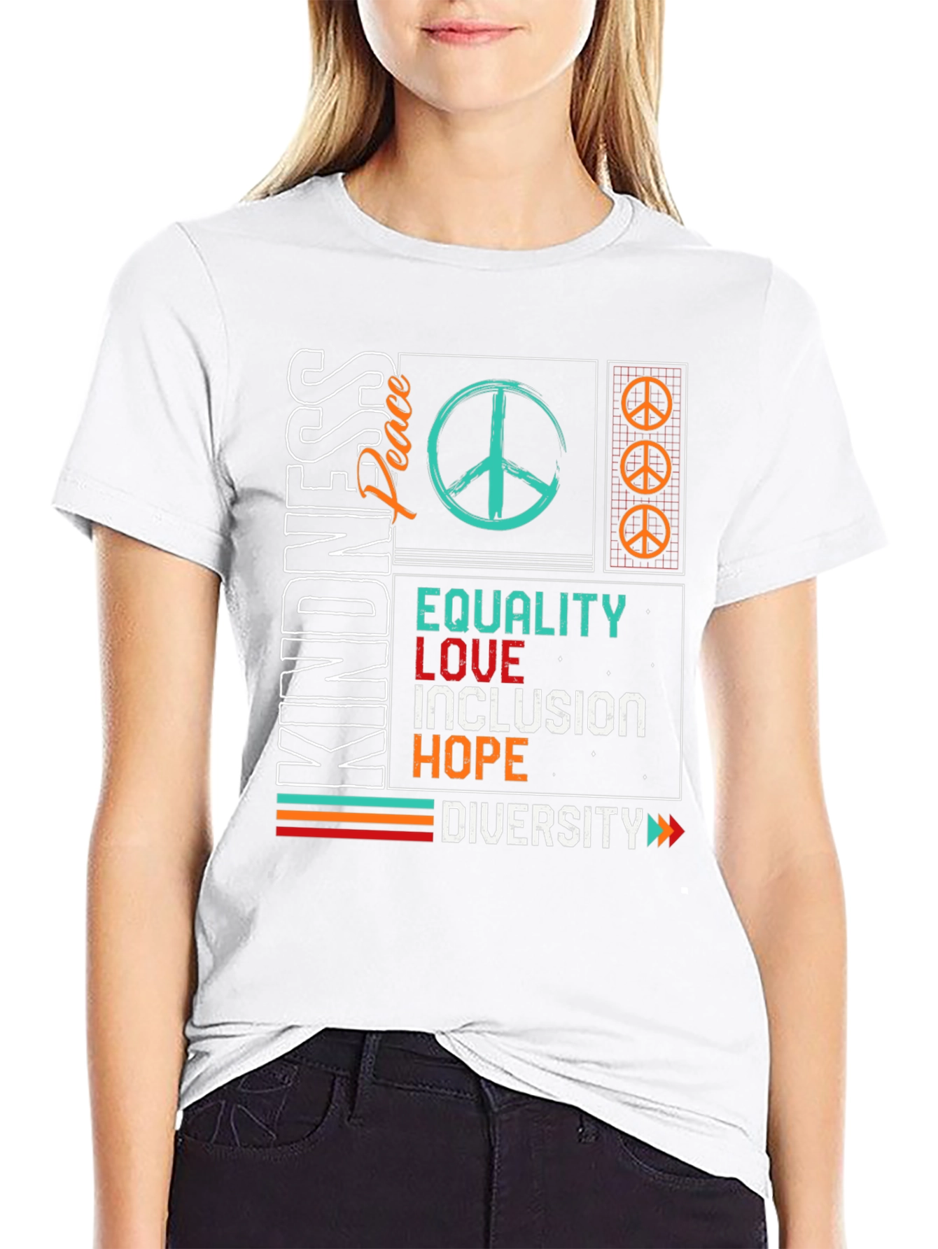 Kindness Peace Equality Graphic T-Shirt