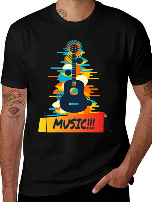 Music Guitar Graphic T-Shirt - Casual Style
