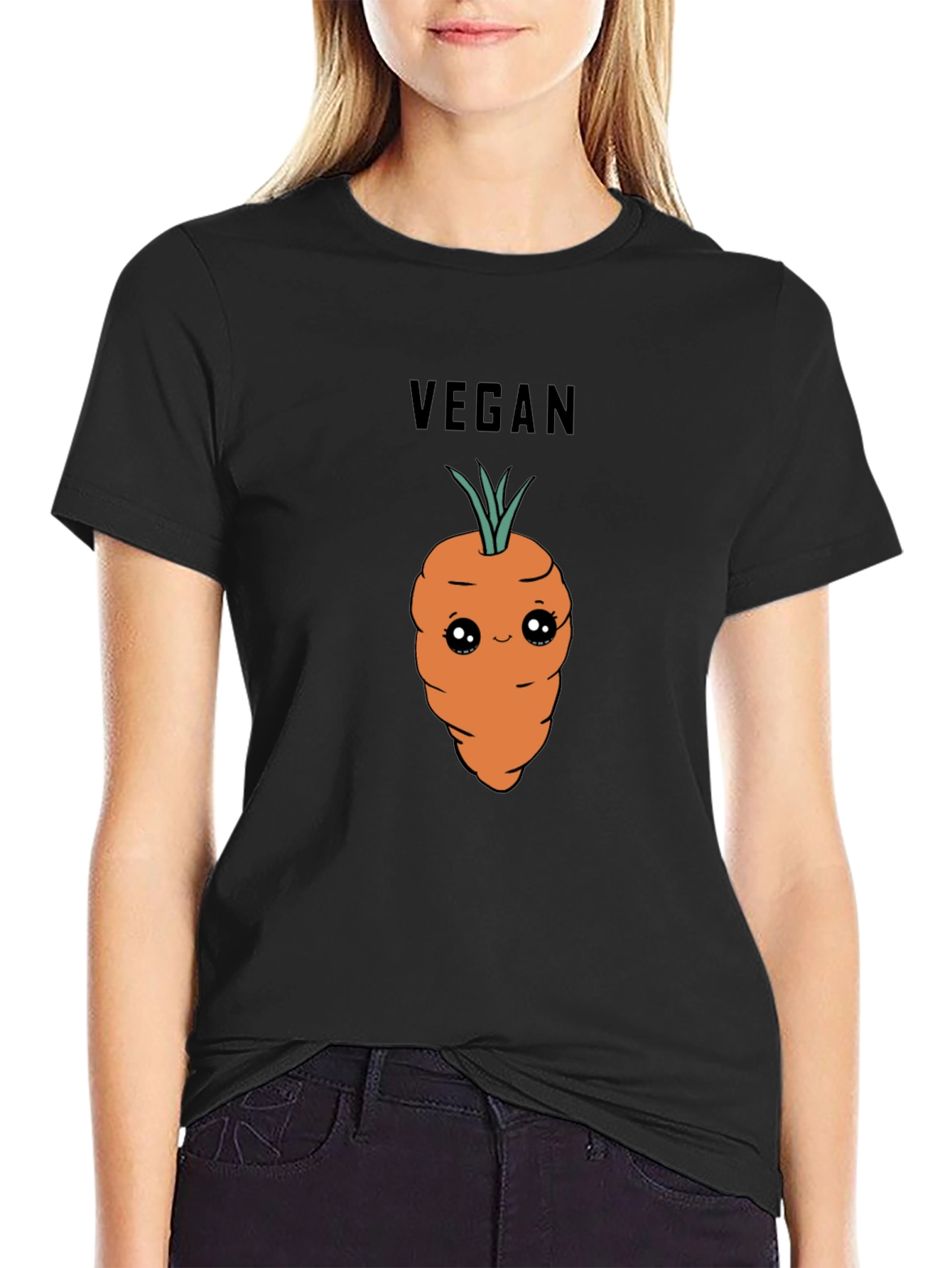 Vegan Carrot Graphic T-Shirt - Cute Vegetable Tee
