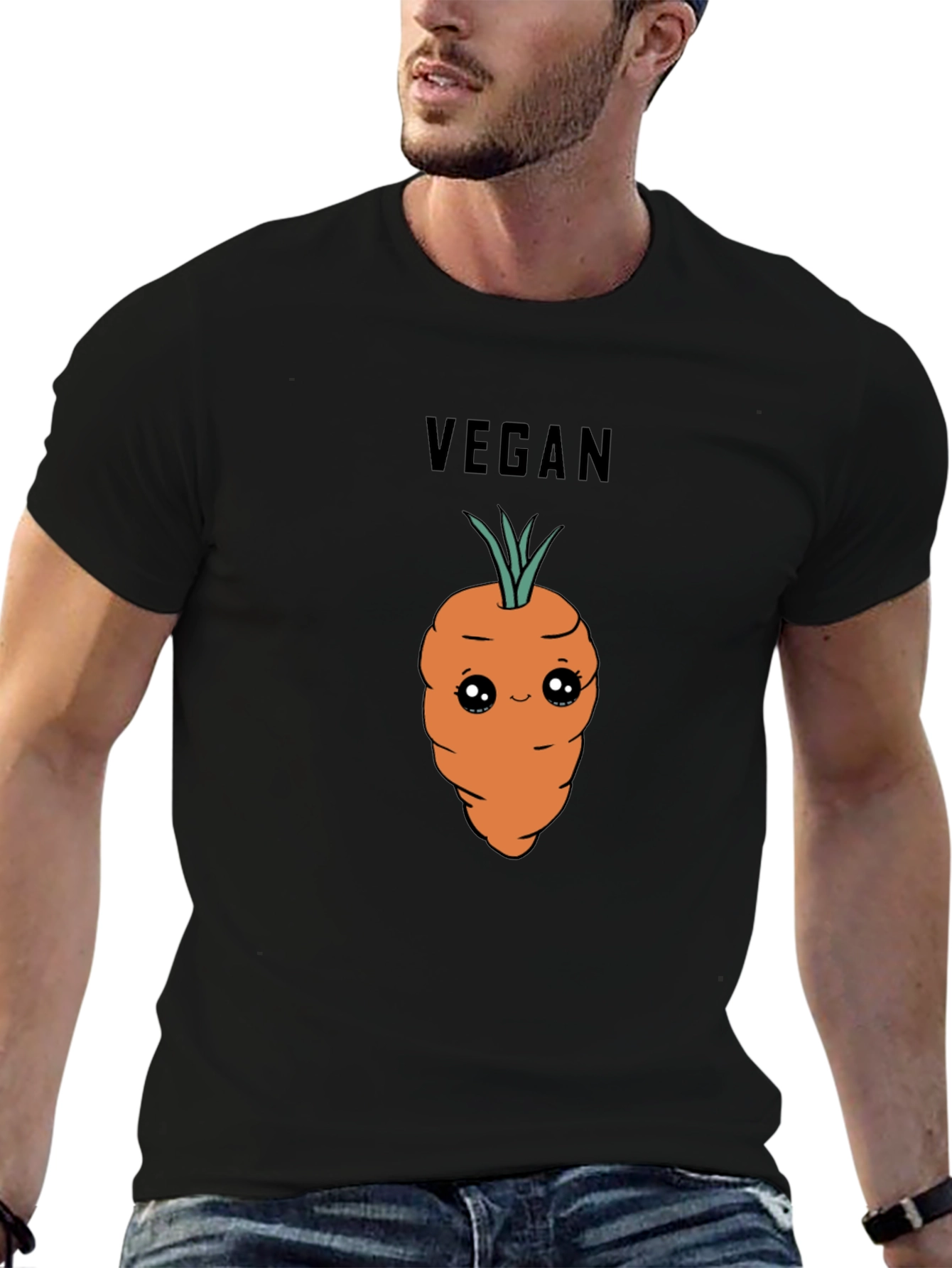 Vegan Carrot Graphic T-Shirt - Cute Vegetable Tee