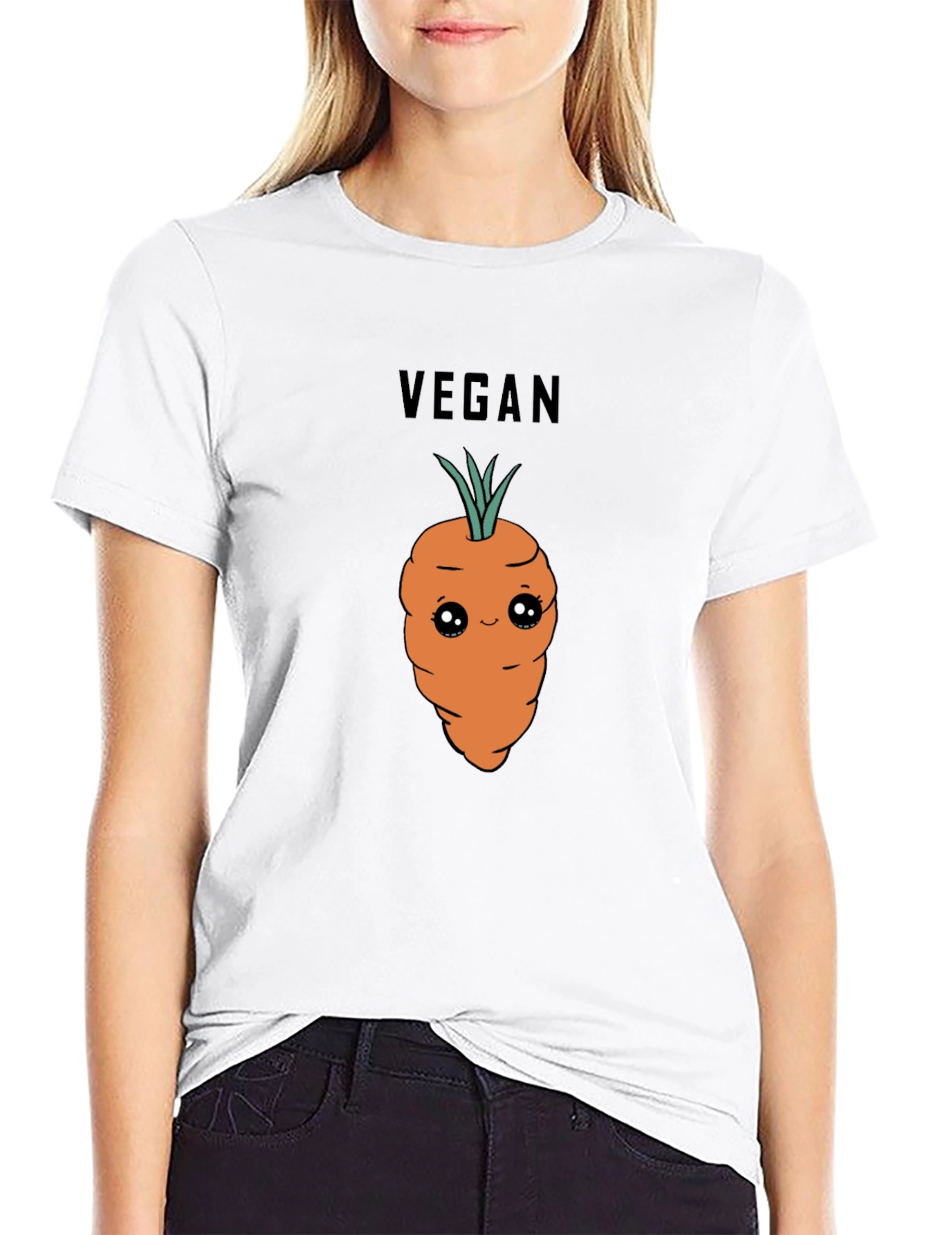 Vegan Carrot Graphic T-Shirt - Cute Vegetable Tee