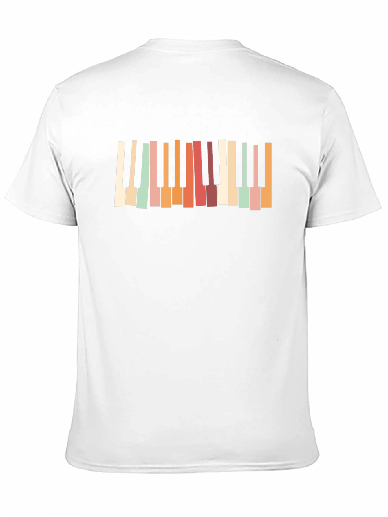 Retro Piano Keys Black T-Shirt