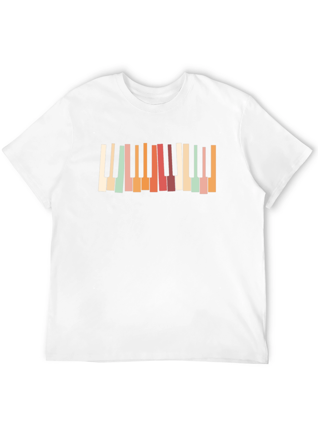 Retro Piano Keys Black T-Shirt
