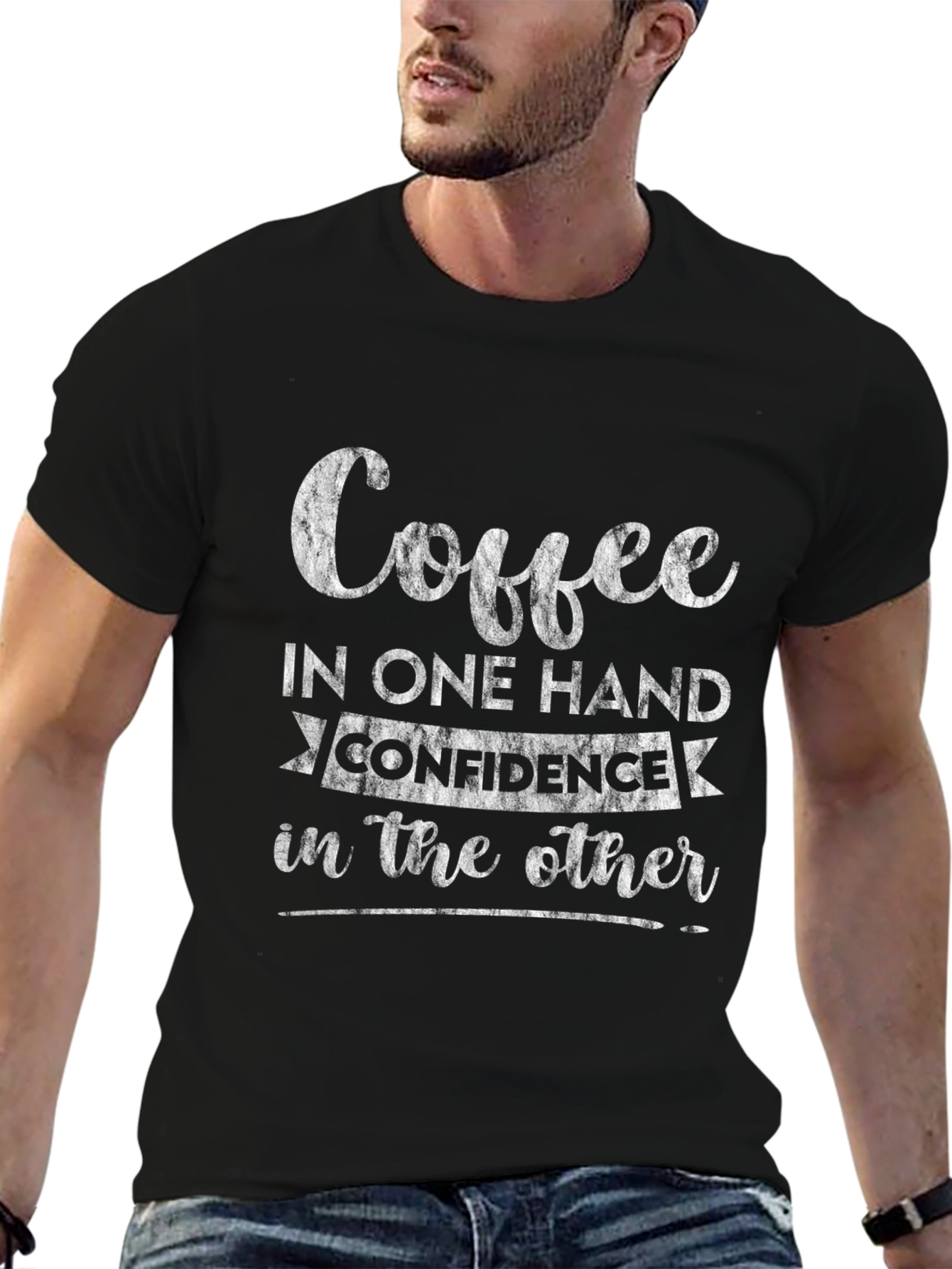 Coffee & Confidence Graphic Tee - Black
