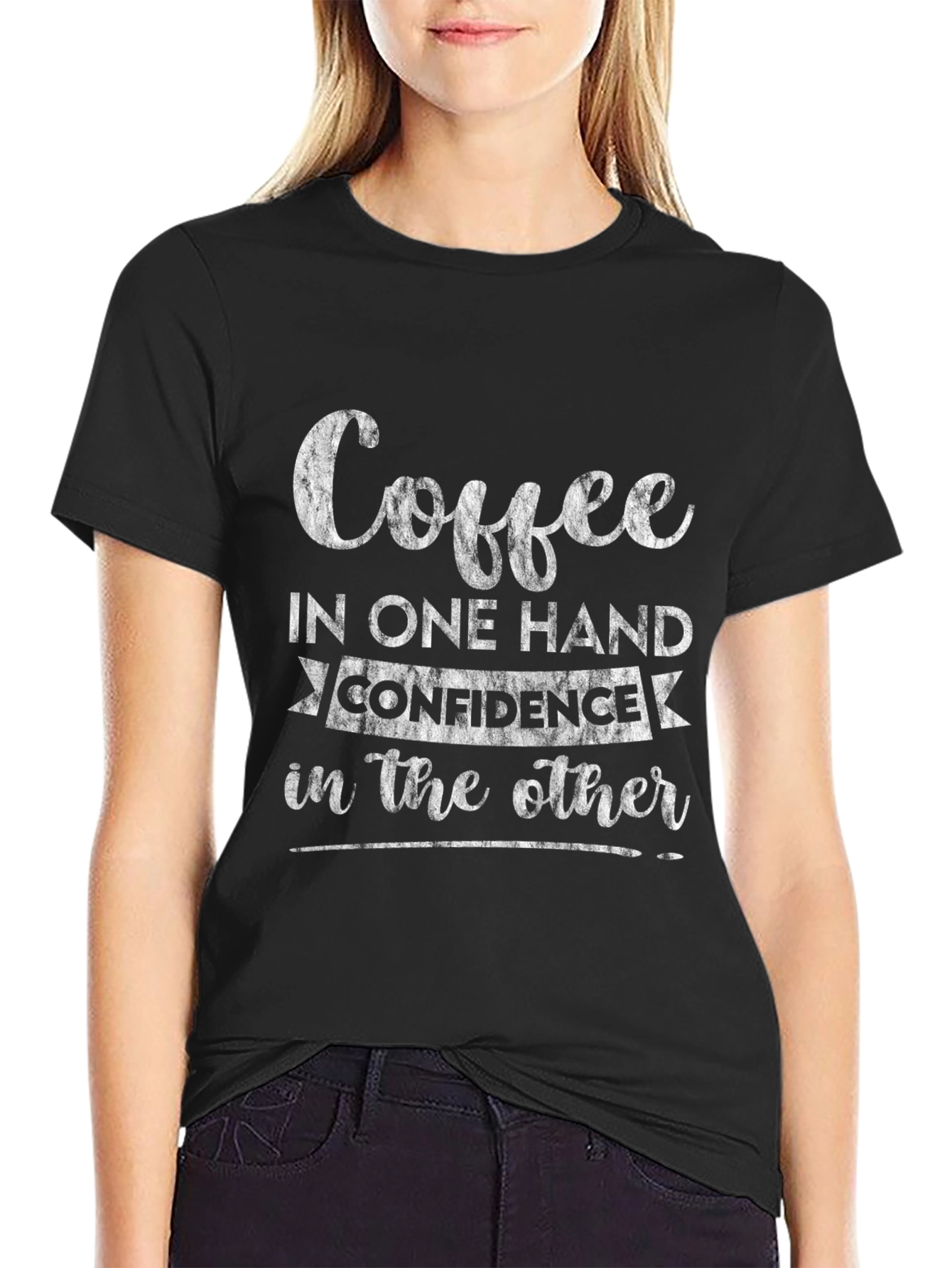 Coffee & Confidence Graphic Tee - Black