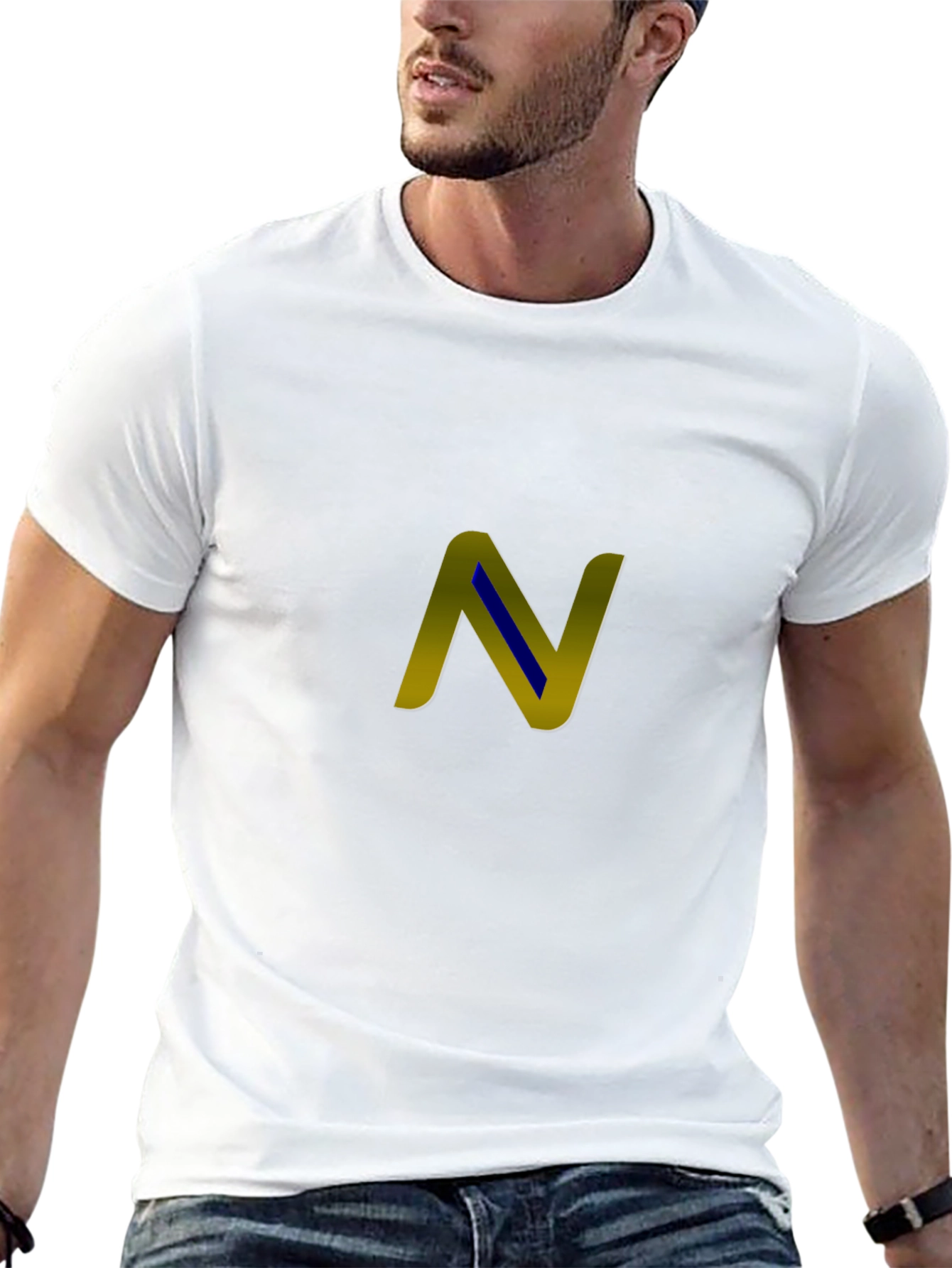 Stylish Black T-Shirt with Unique N Design