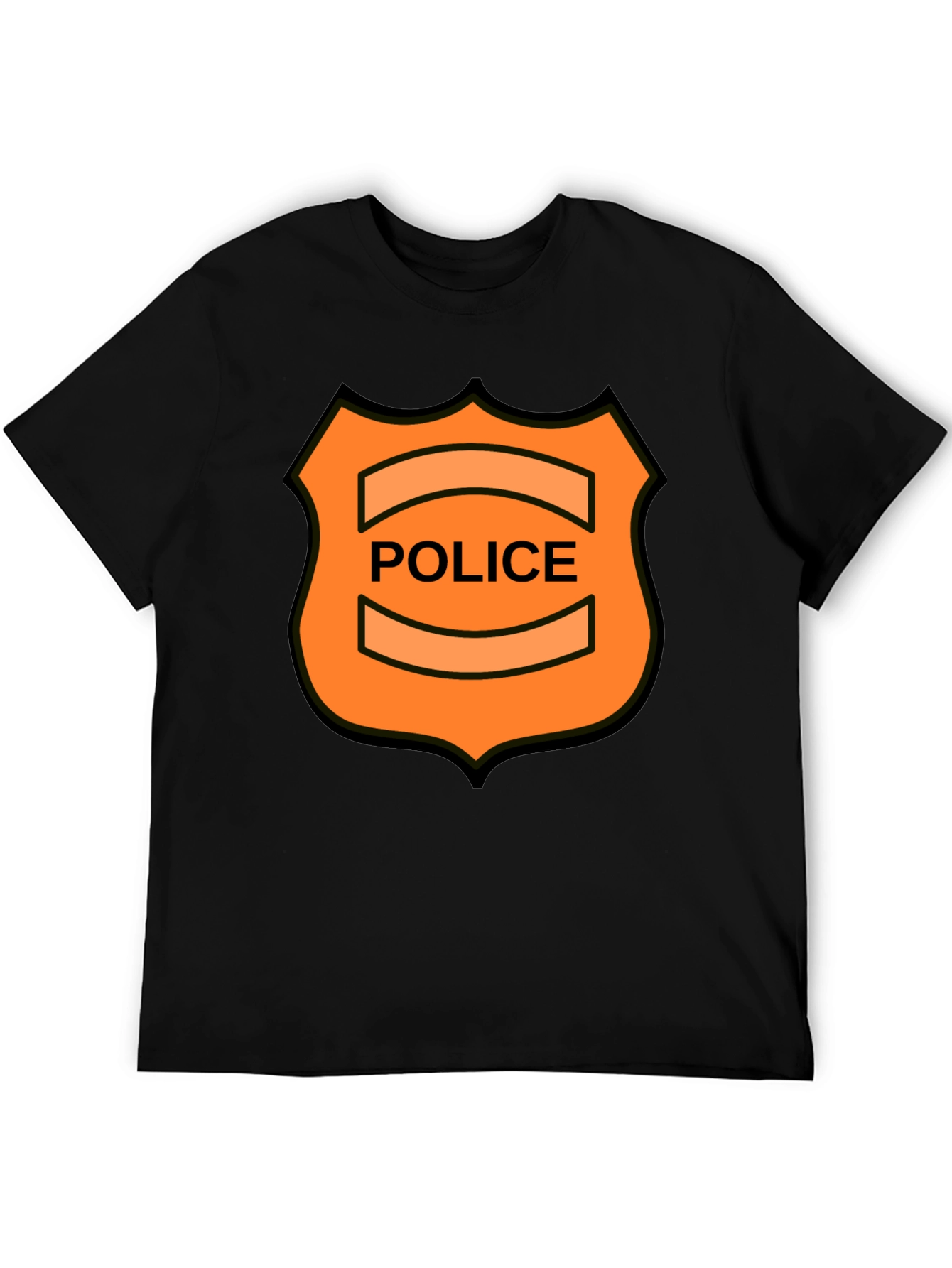 Novelty Police Badge Graphic Tee - Black