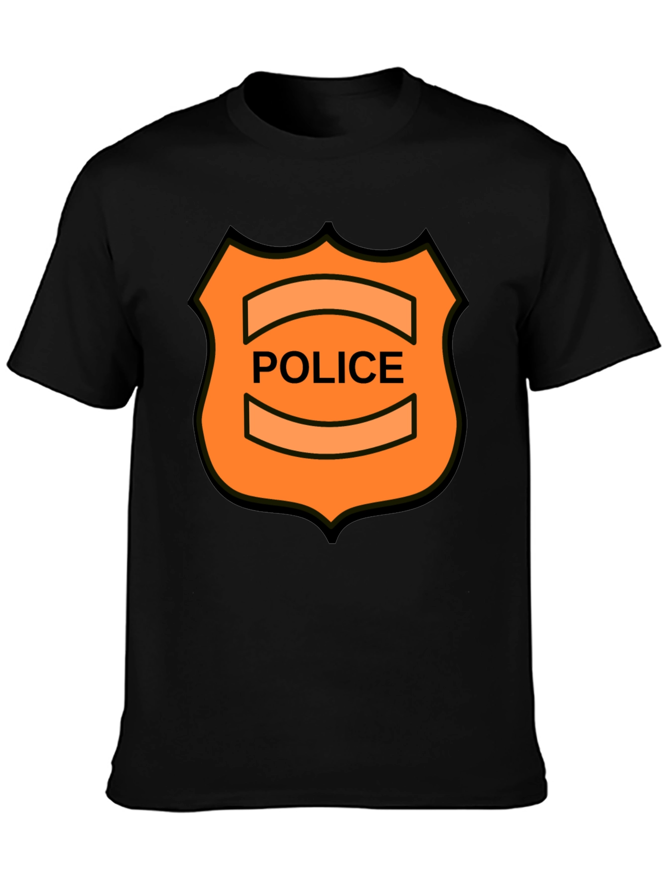 Novelty Police Badge Graphic Tee - Black