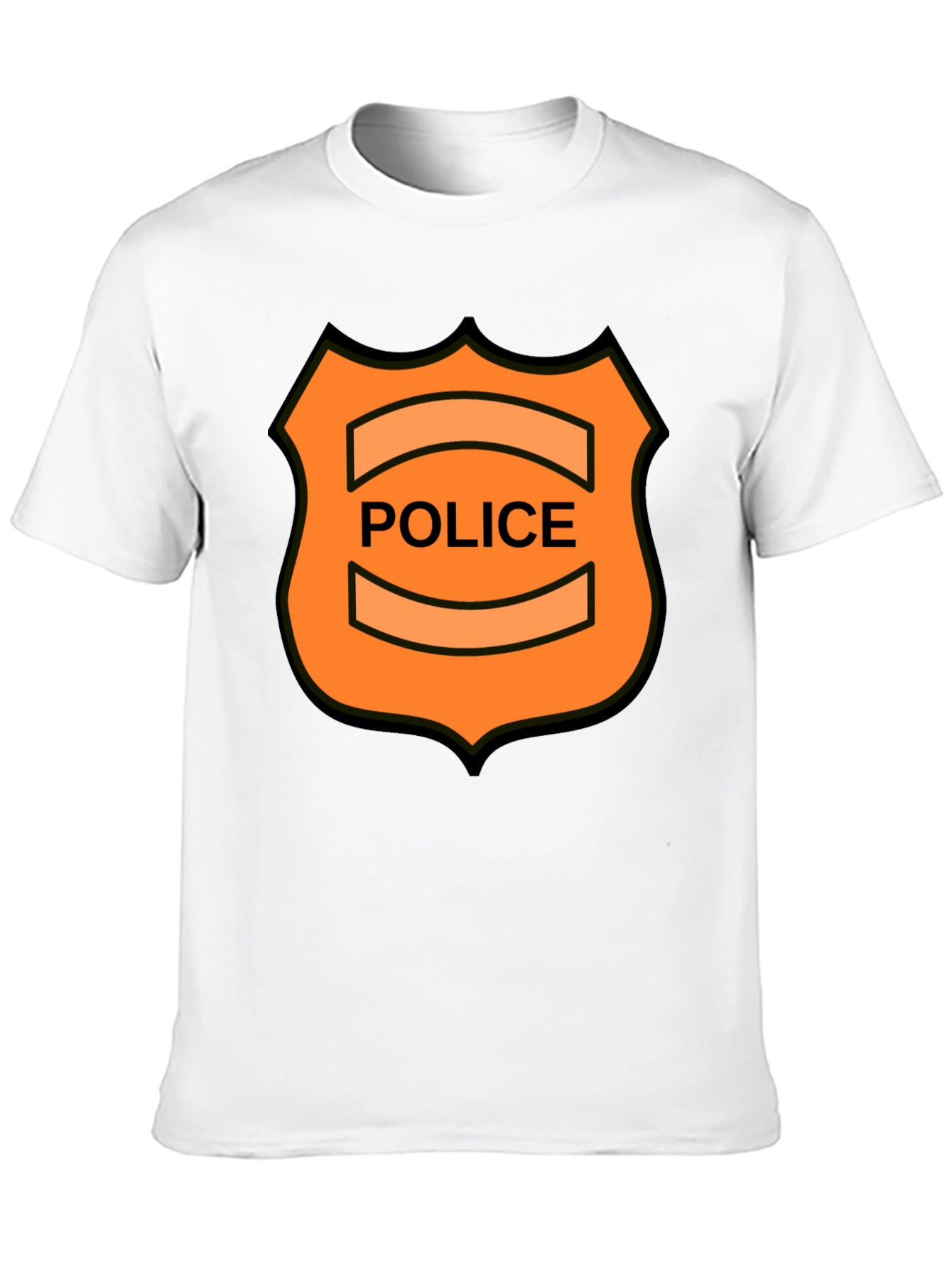Novelty Police Badge Graphic Tee - Black
