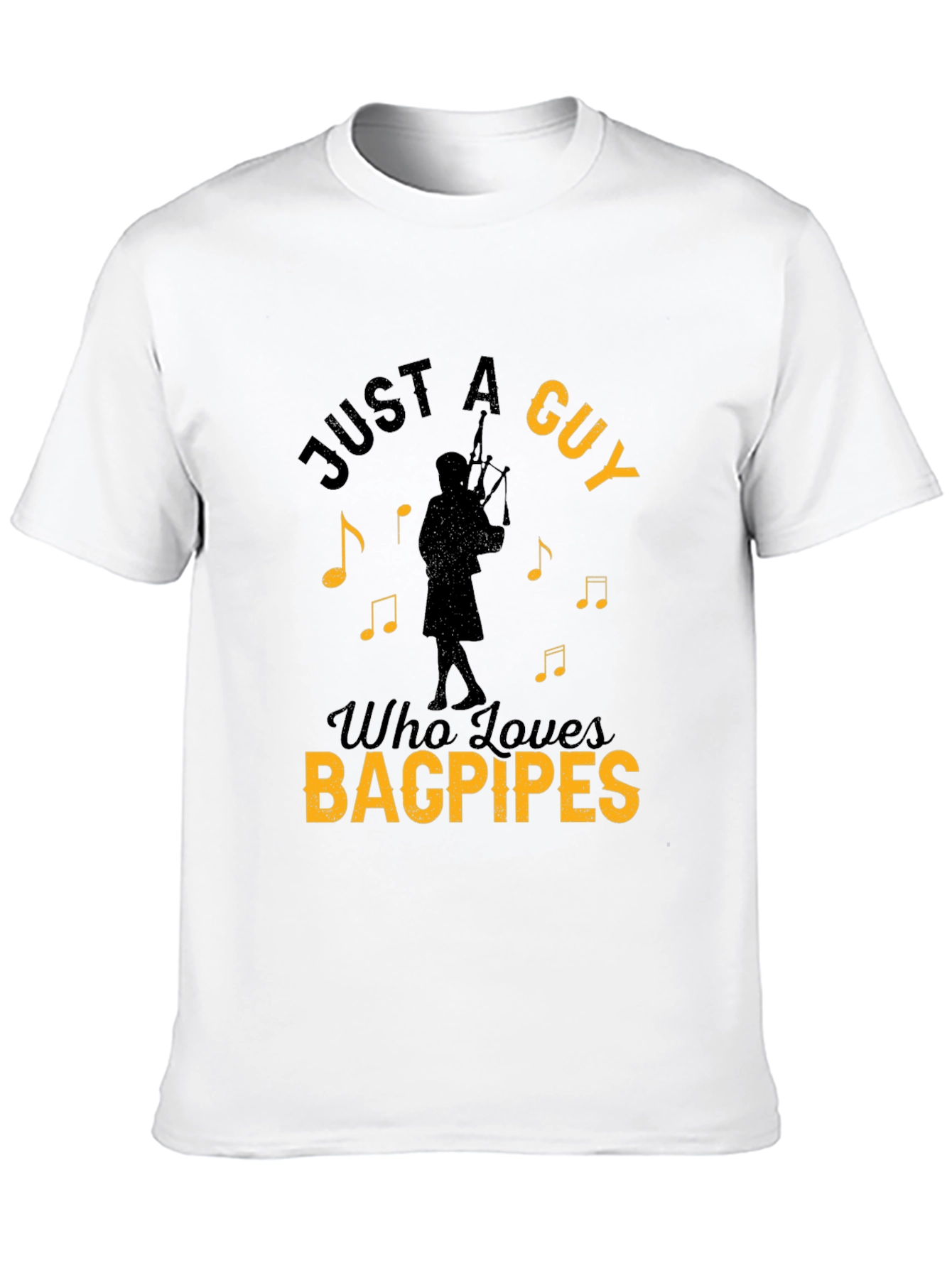 Just A Guy Who Loves Bagpipes Black T-Shirt
