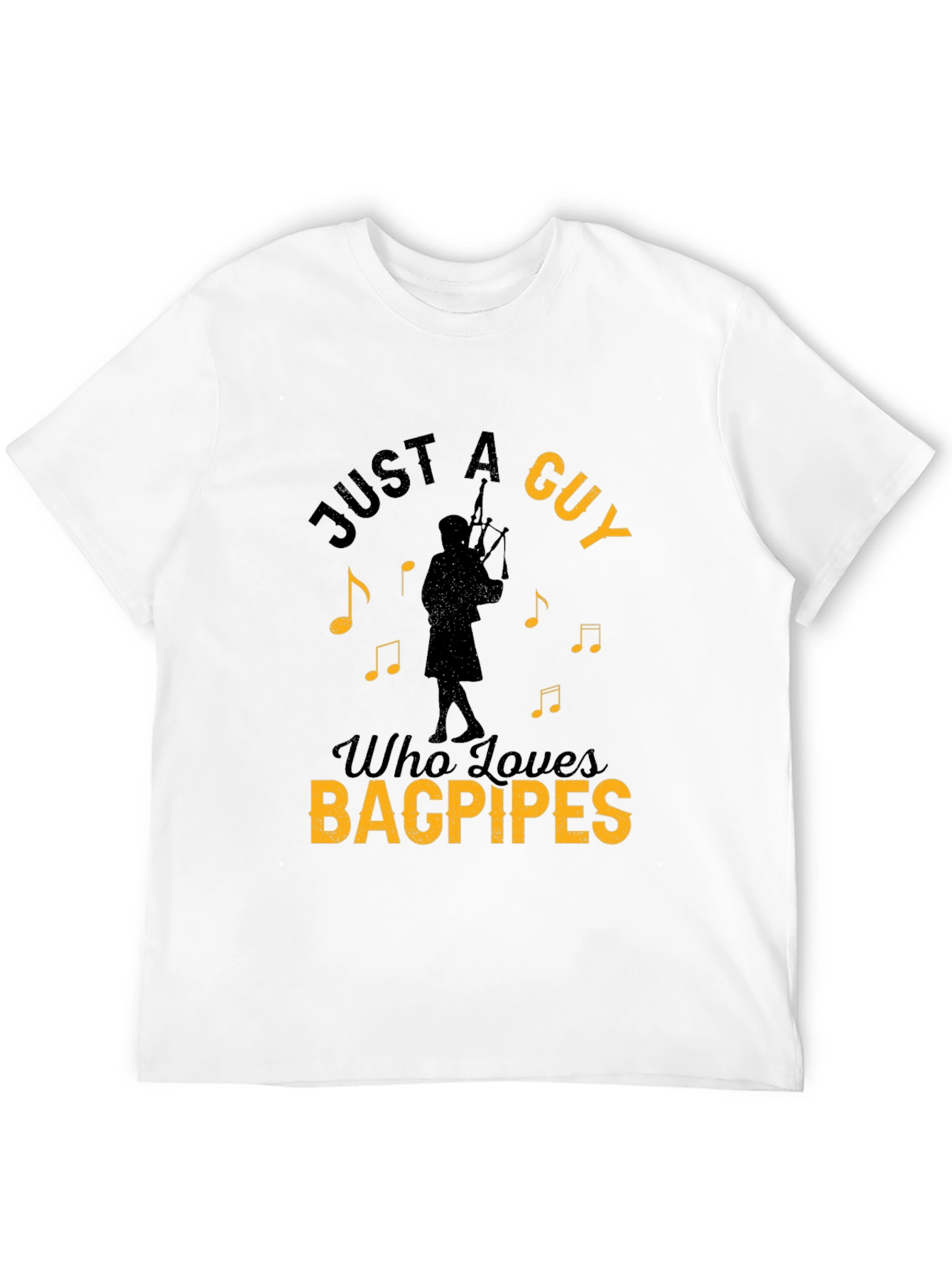 Just A Guy Who Loves Bagpipes Black T-Shirt