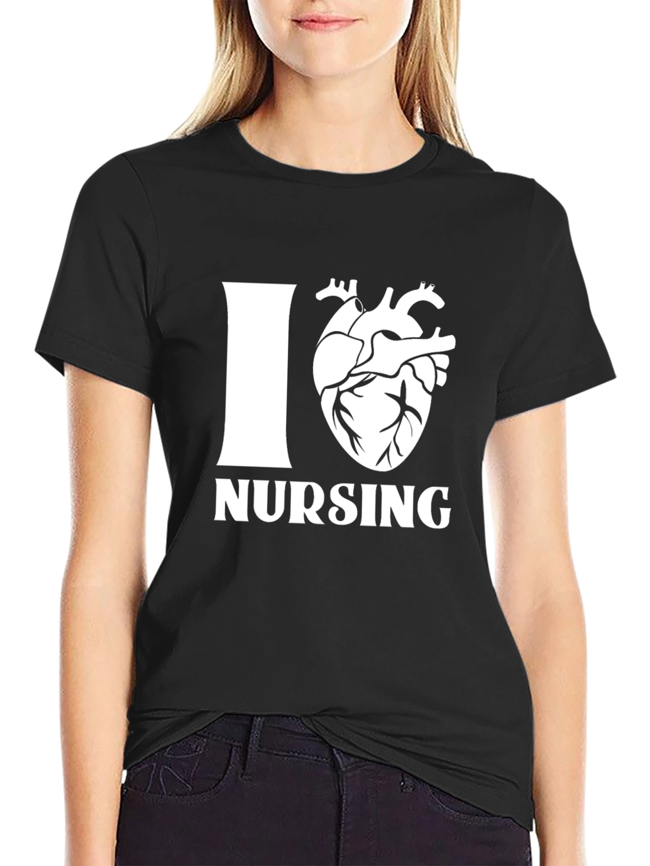 I Heart Nursing Black T-Shirt - Unisex