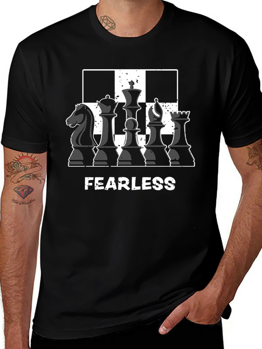 Fearless Chess Piece Graphic Tee - Black
