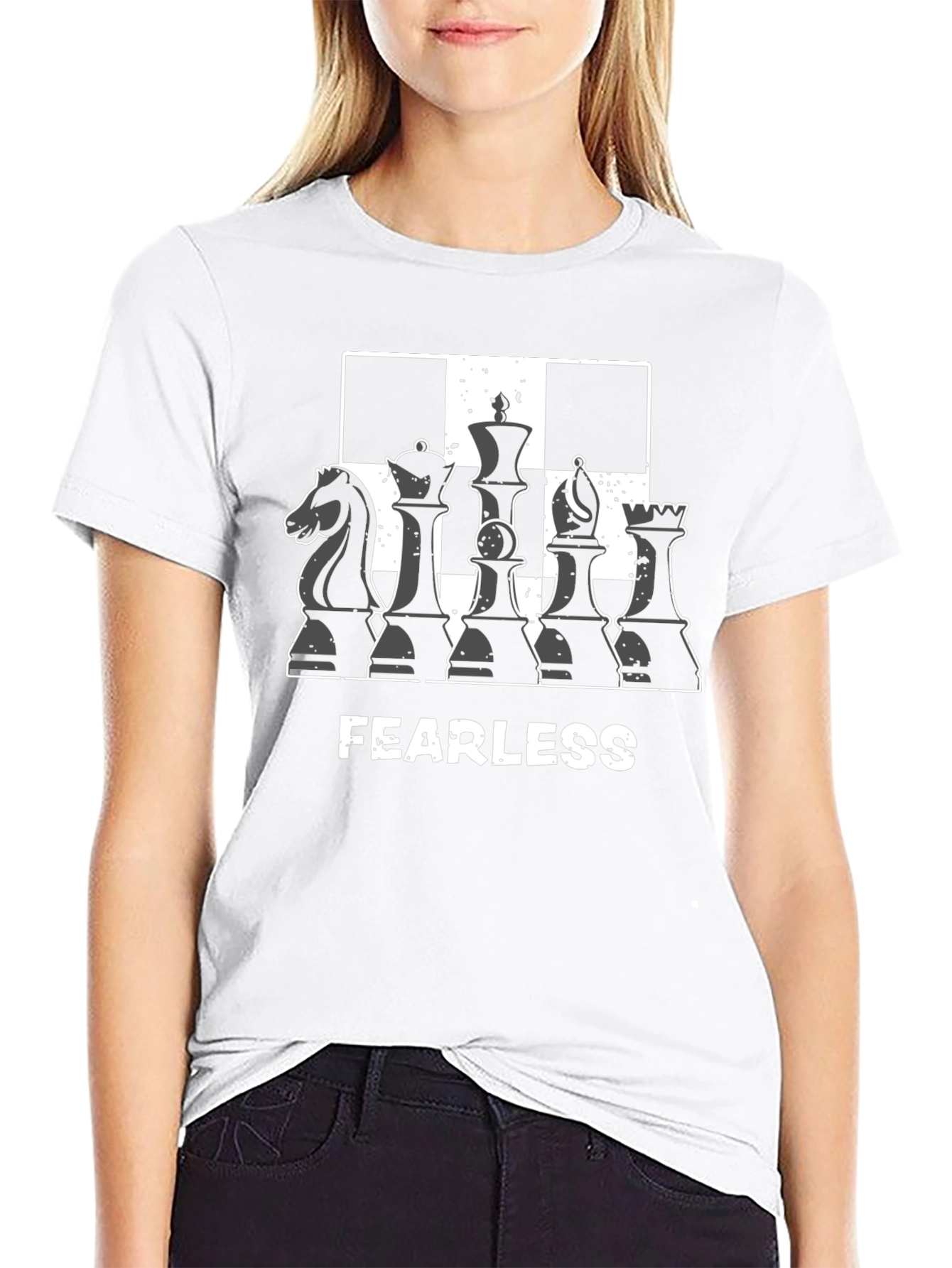 Fearless Chess Piece Graphic Tee - Black