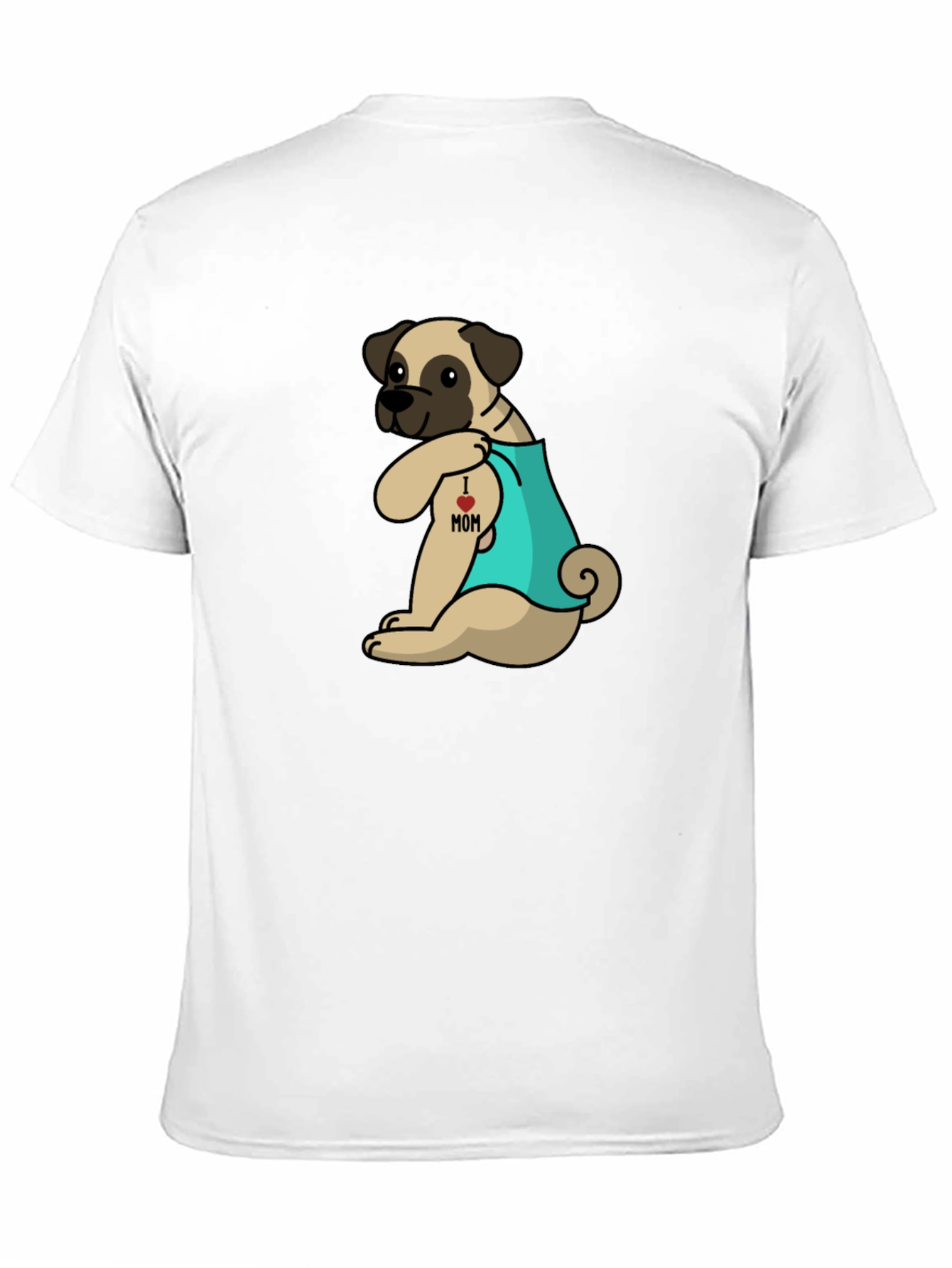 I Heart Mom Tattoo Pug T-Shirt