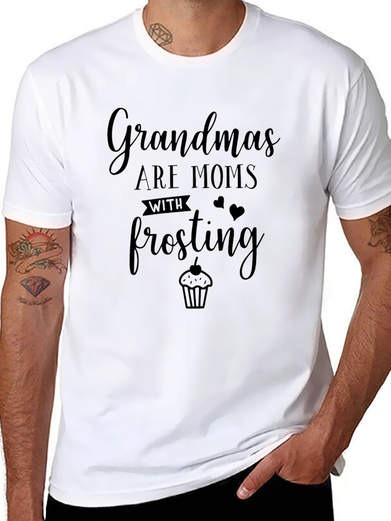Grandmas Are Moms With Frosting Black T-Shirt