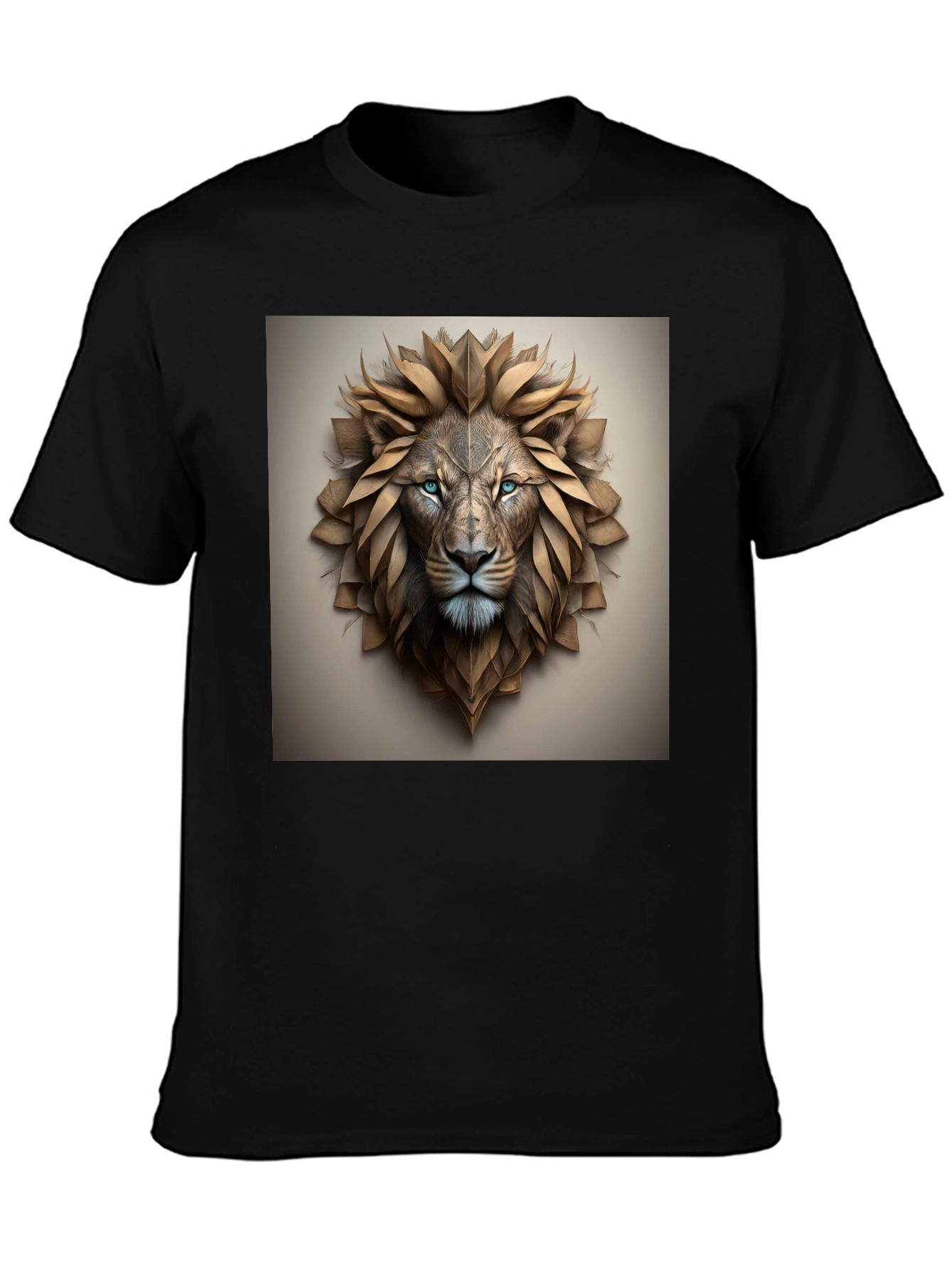 Lion Head Graphic Tee - Black Cotton Blend