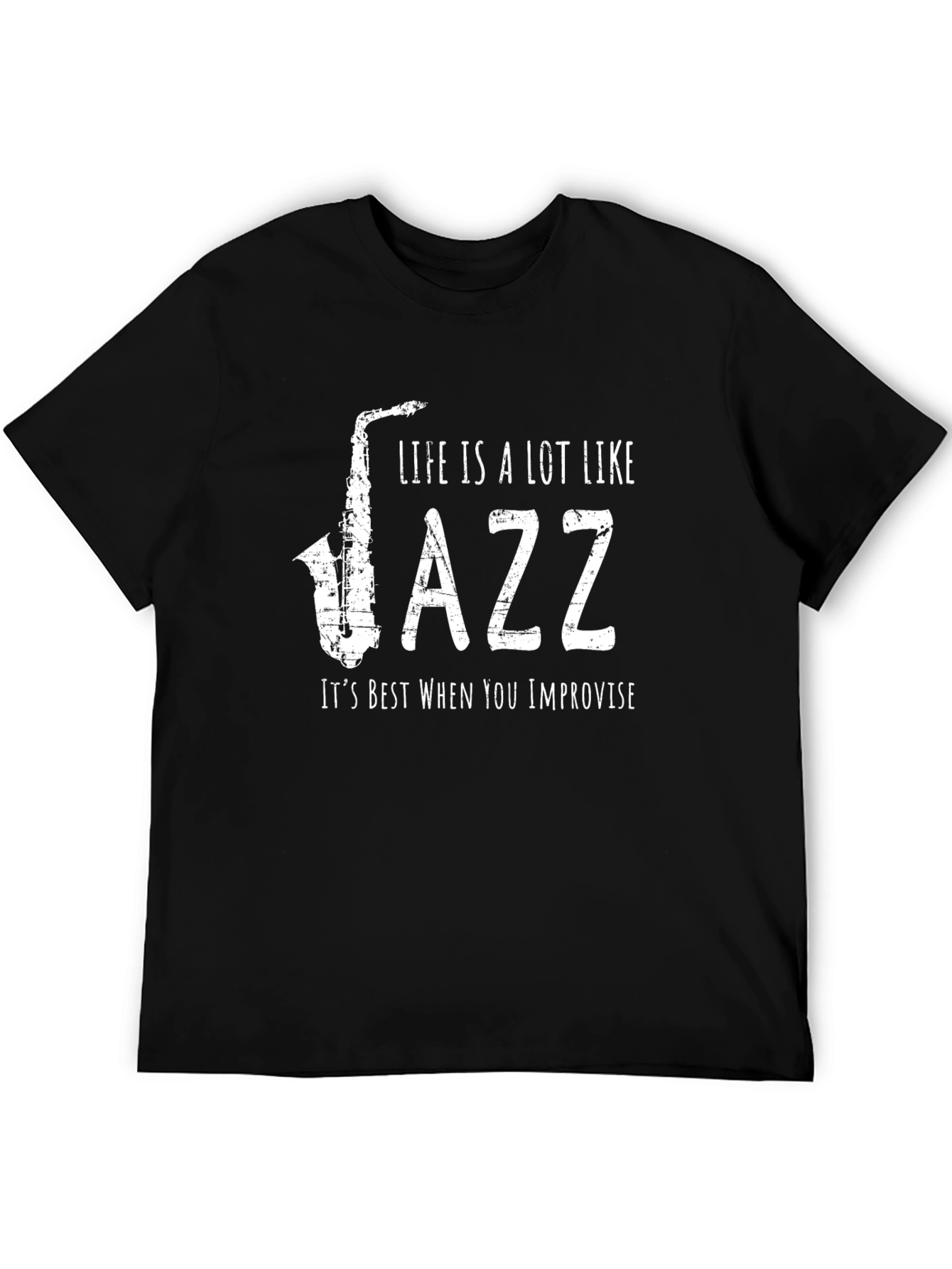 Life is Like Jazz Black Graphic Tee