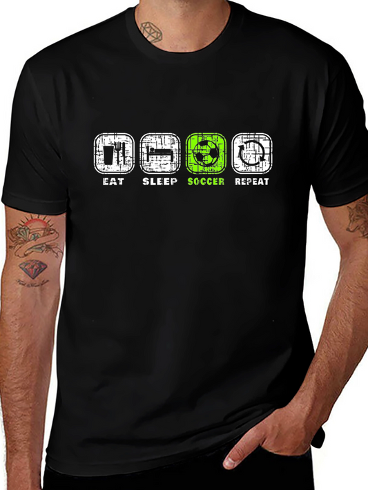 Eat Sleep Soccer Repeat Black T-Shirt