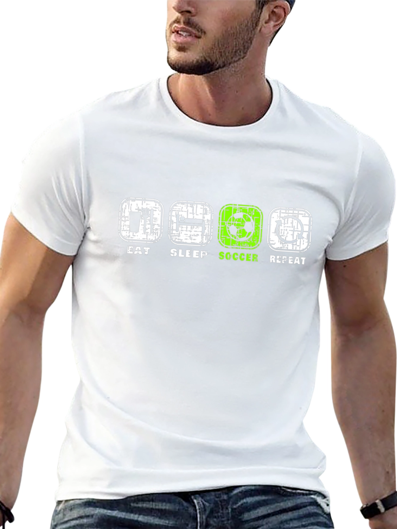 Eat Sleep Soccer Repeat Black T-Shirt