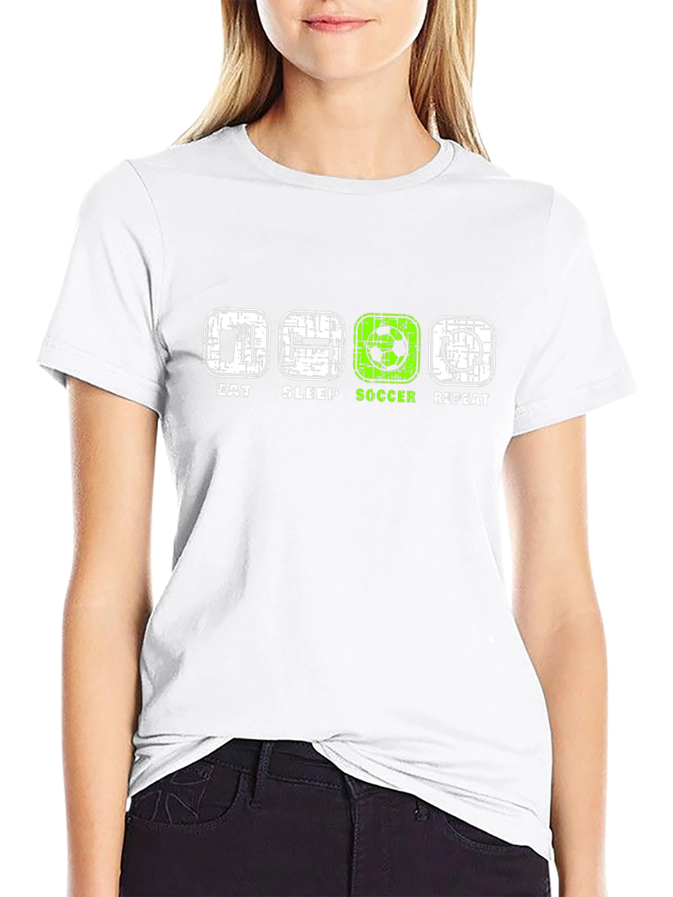 Eat Sleep Soccer Repeat Black T-Shirt