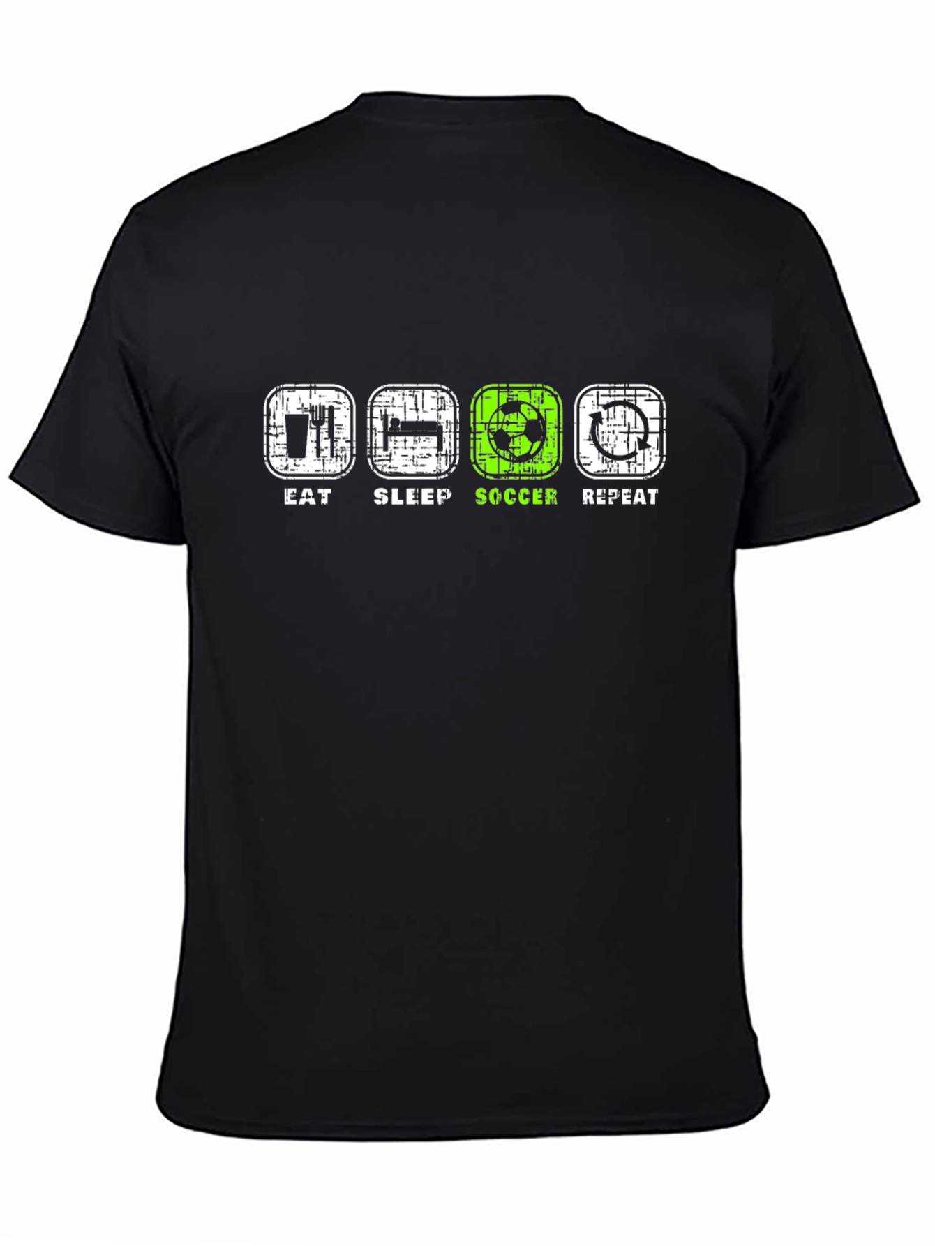Eat Sleep Soccer Repeat Black T-Shirt