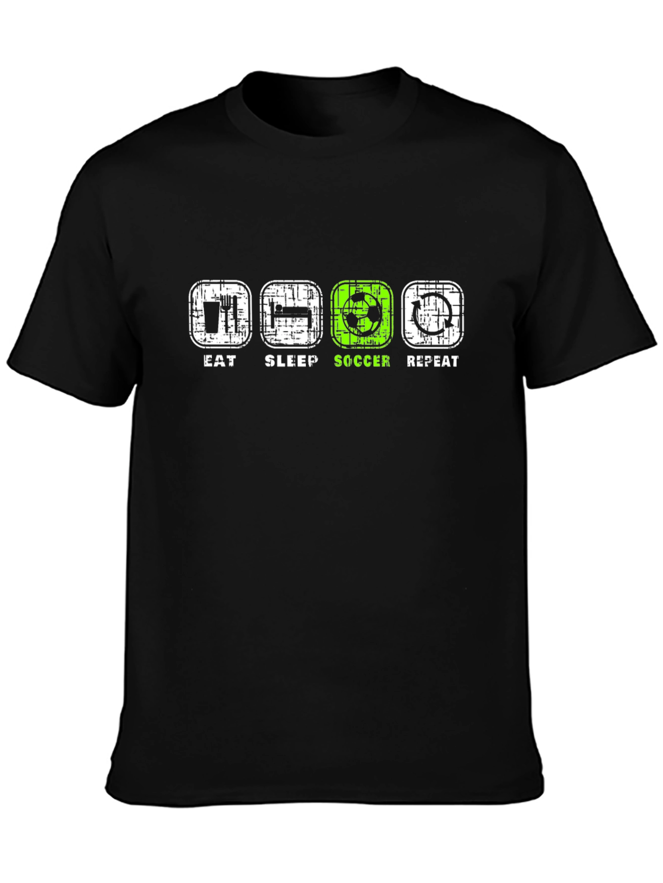Eat Sleep Soccer Repeat Black T-Shirt
