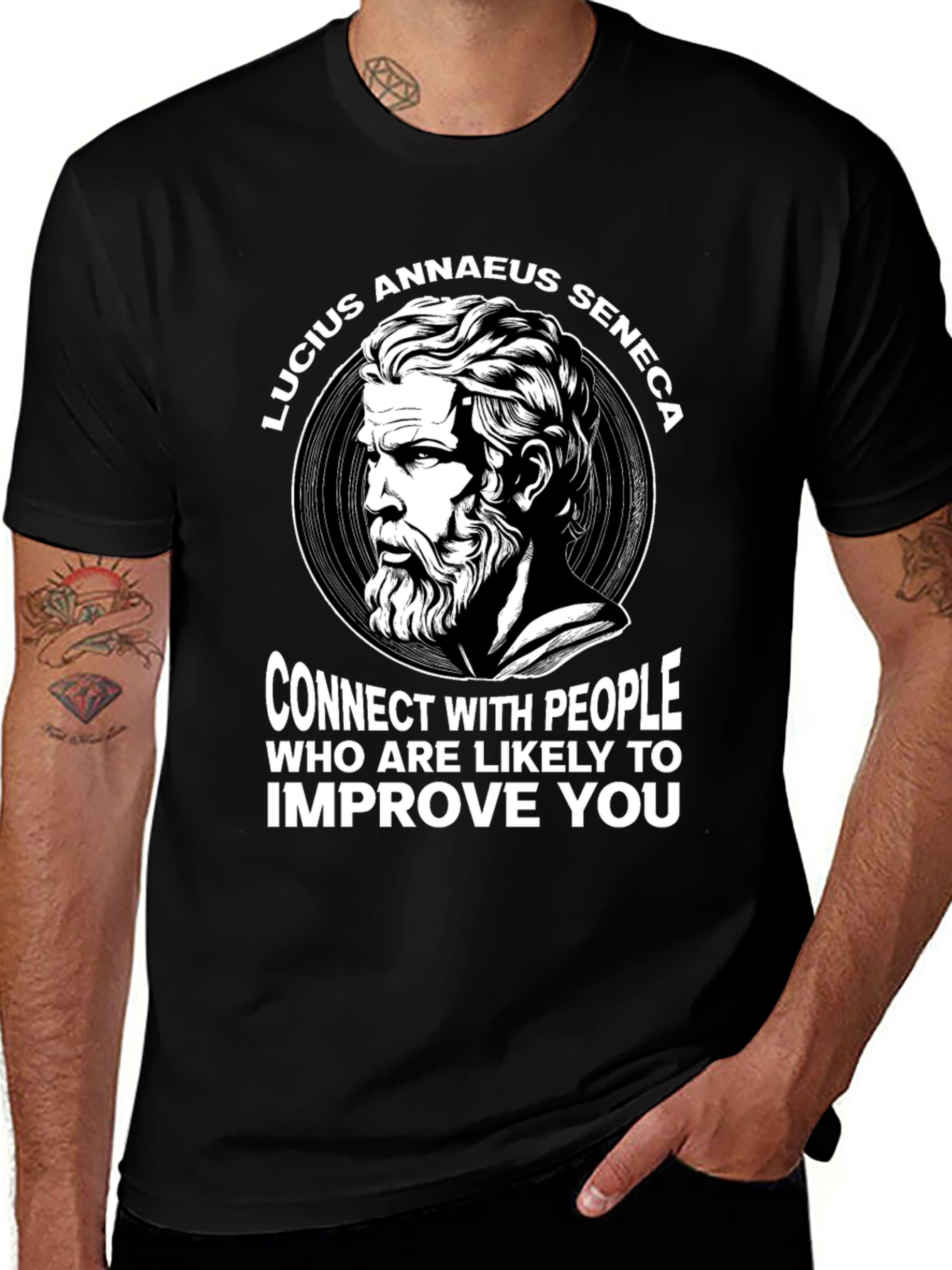 Lucius Annaeus Seneca T-Shirt - Connect with People