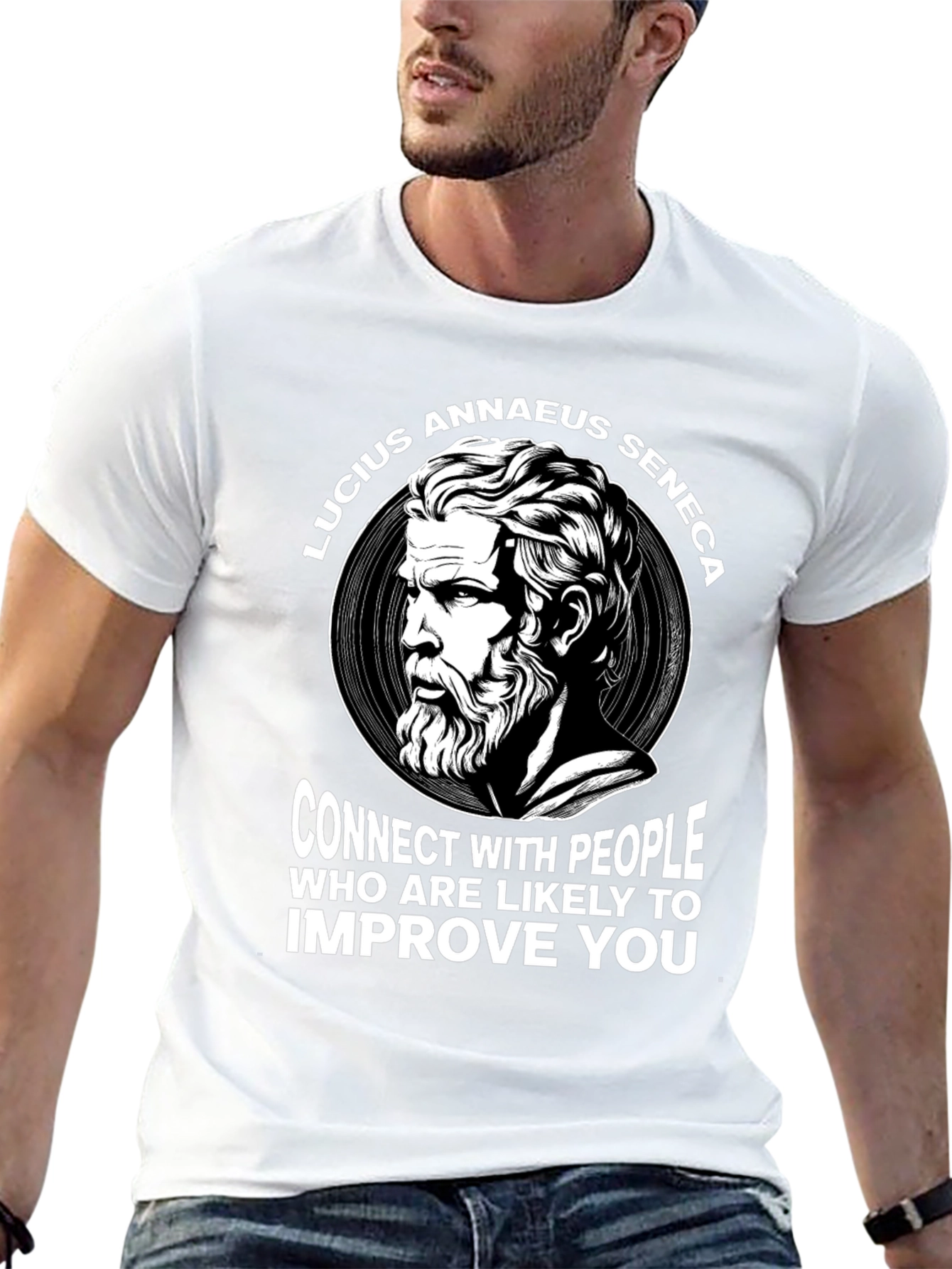 Lucius Annaeus Seneca T-Shirt - Connect with People