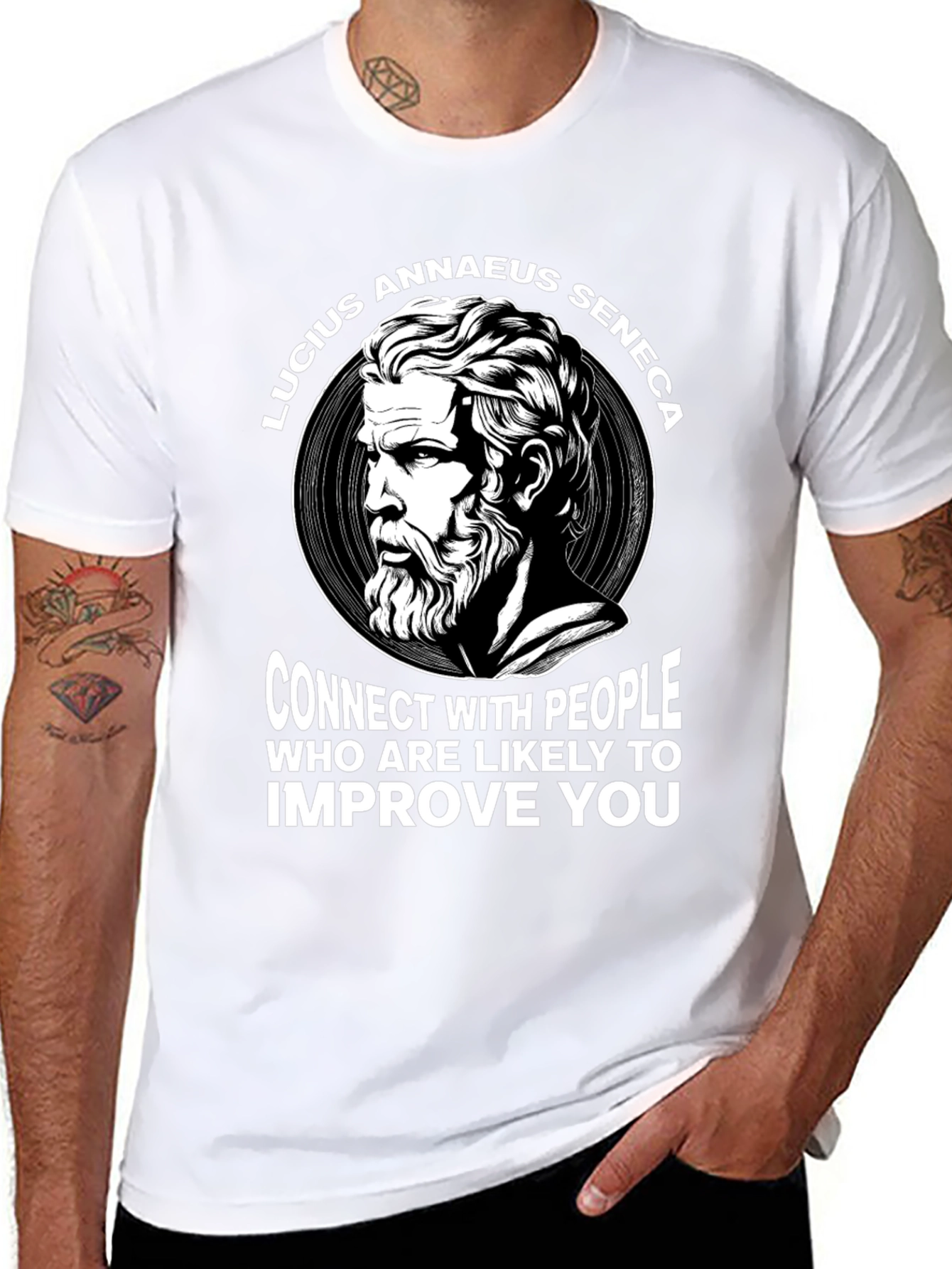 Lucius Annaeus Seneca T-Shirt - Connect with People