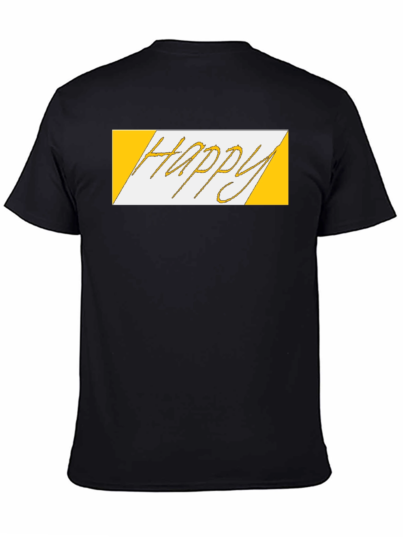 Happy Graphic Print Black T-Shirt
