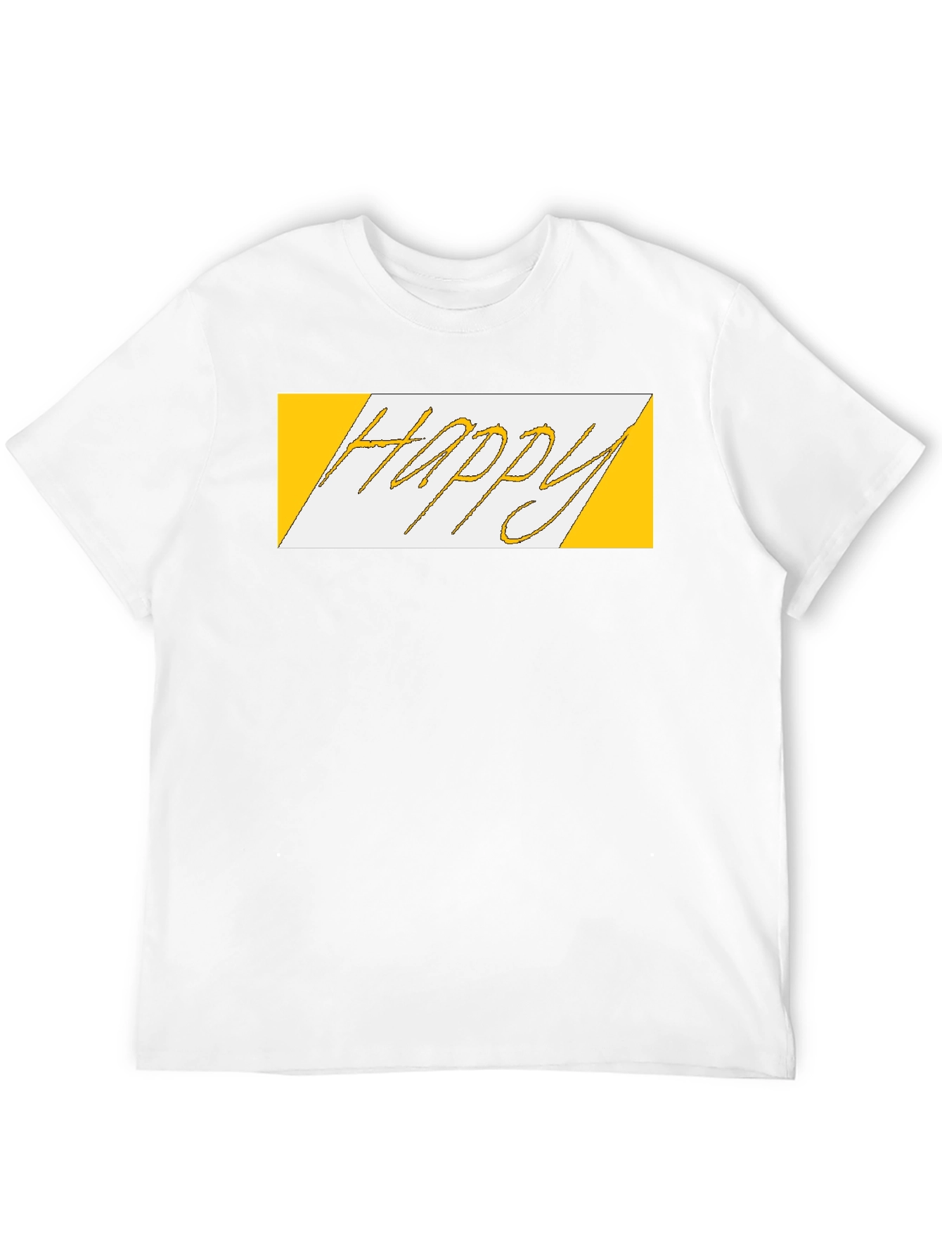 Happy Graphic Print Black T-Shirt