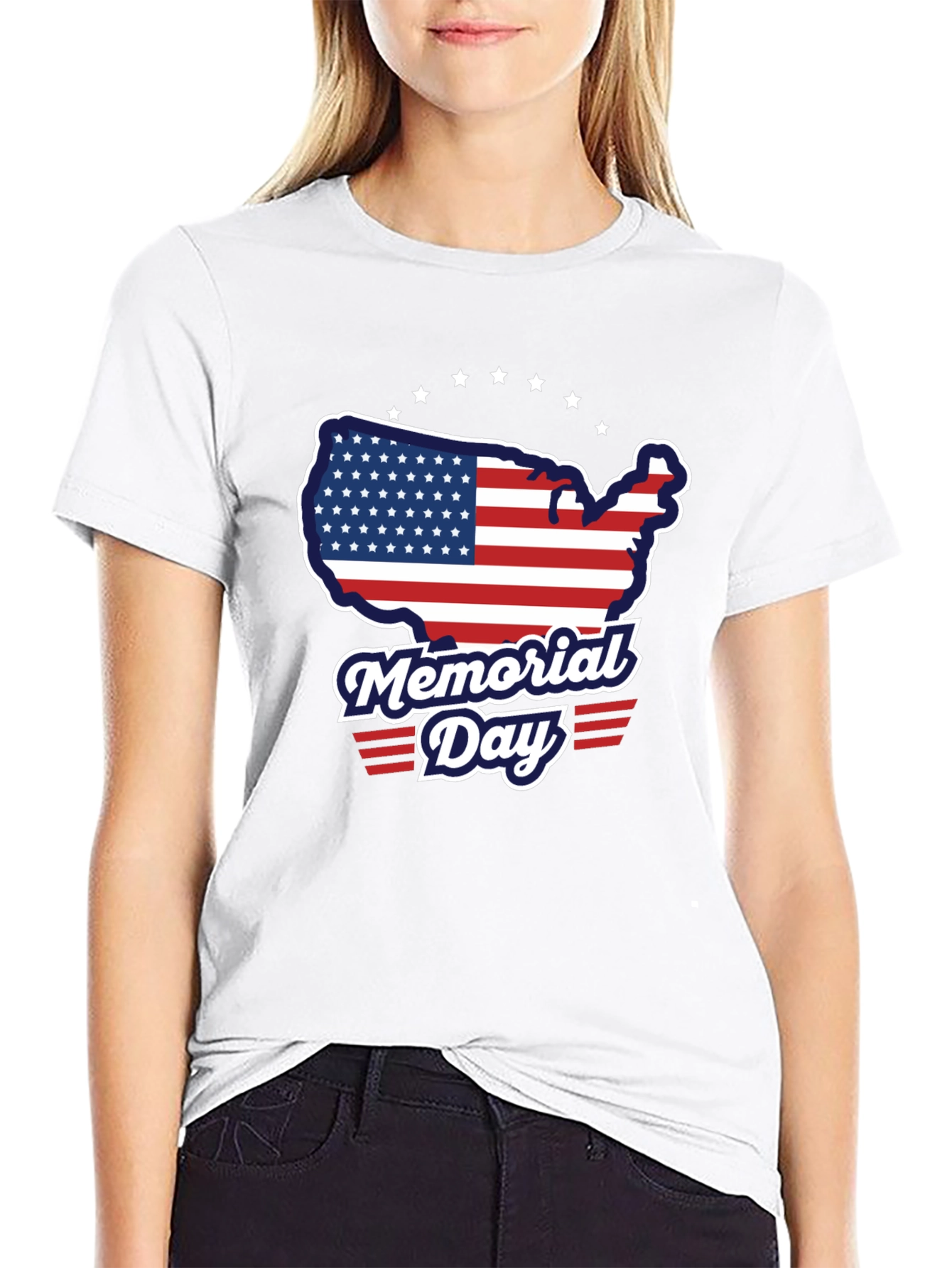 Memorial Day USA Flag Graphic T-Shirt