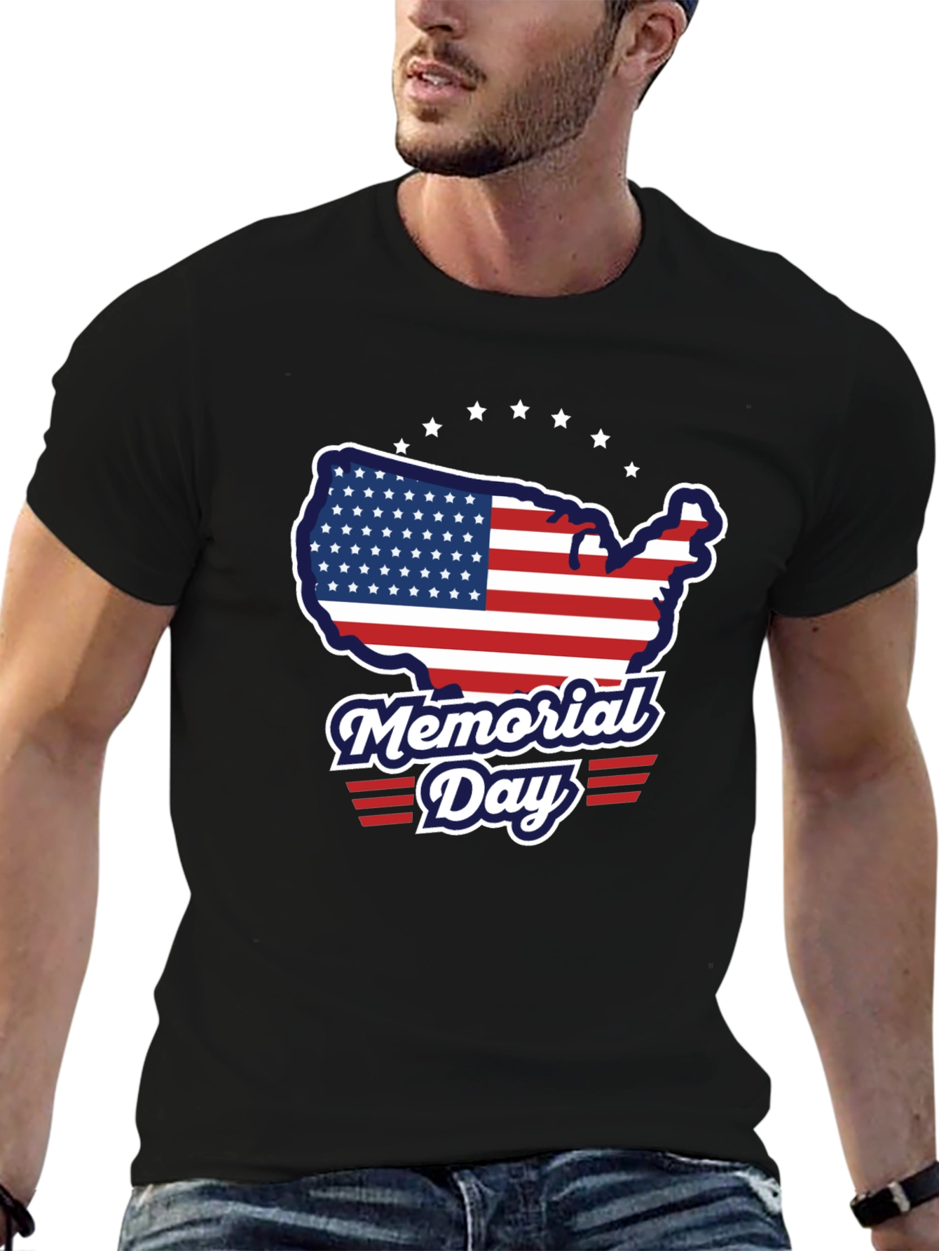 Memorial Day USA Flag Graphic T-Shirt